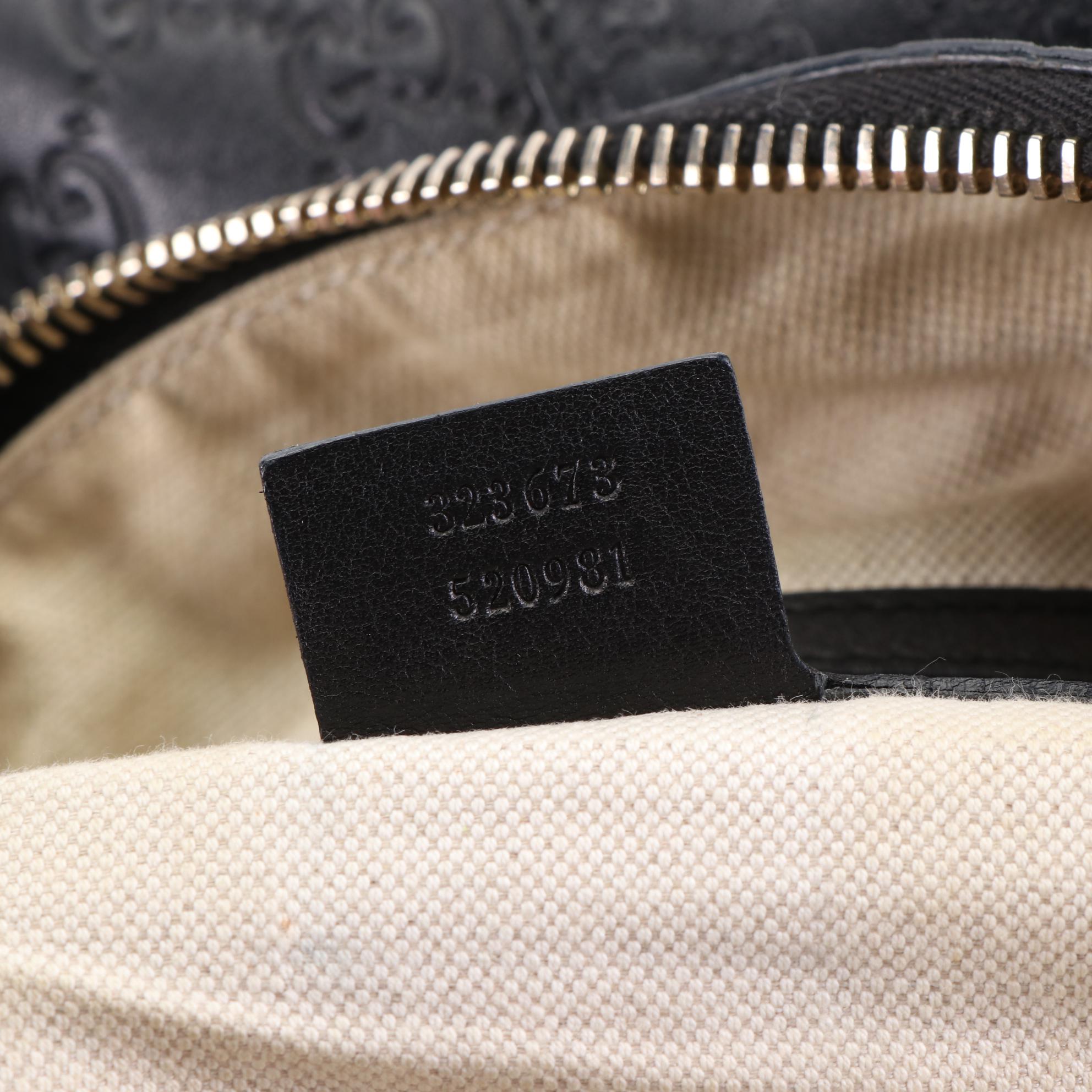Gucci Bree Dome Shoulder Bag in Black Guccissima Leather