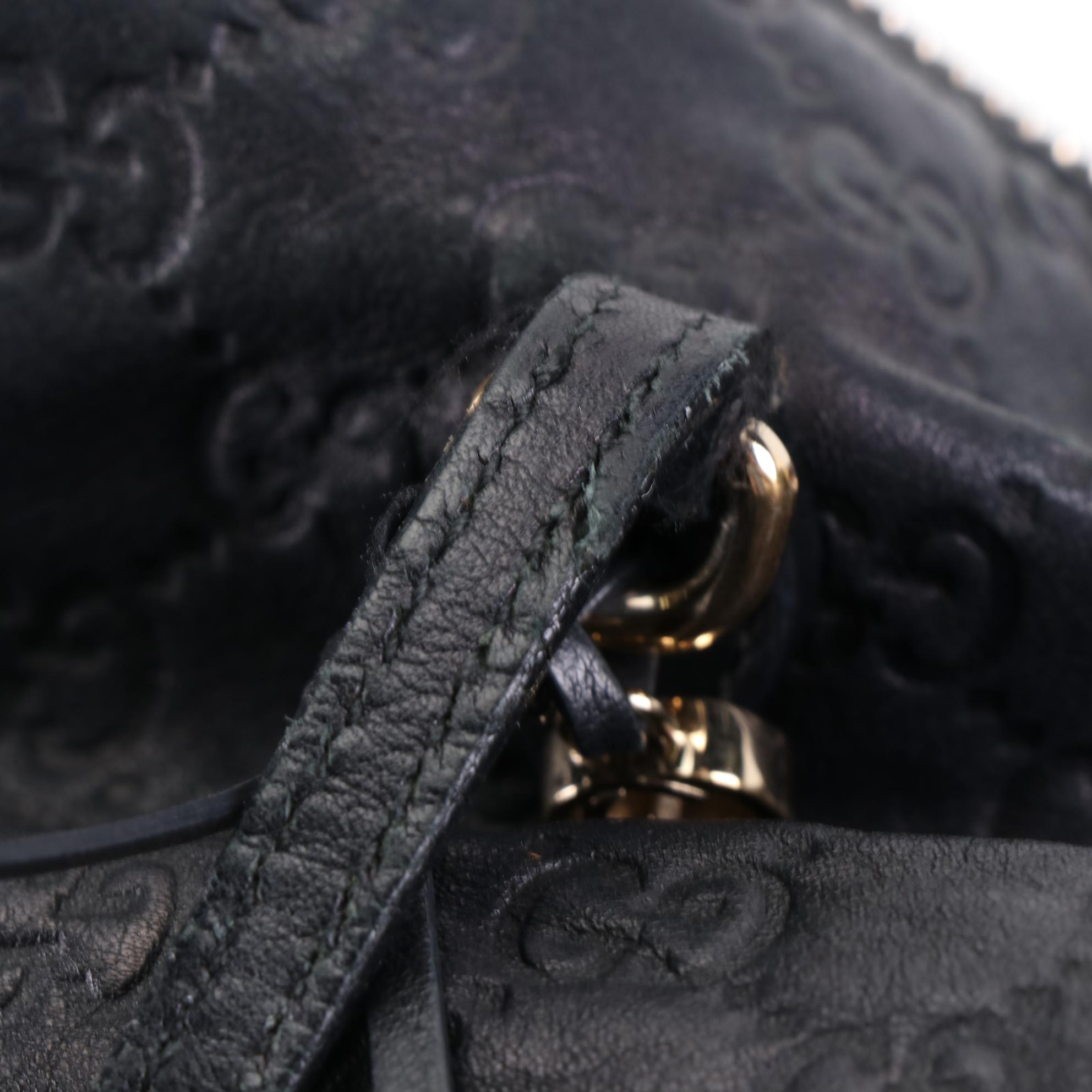 Gucci Bree Dome Shoulder Bag in Black Guccissima Leather