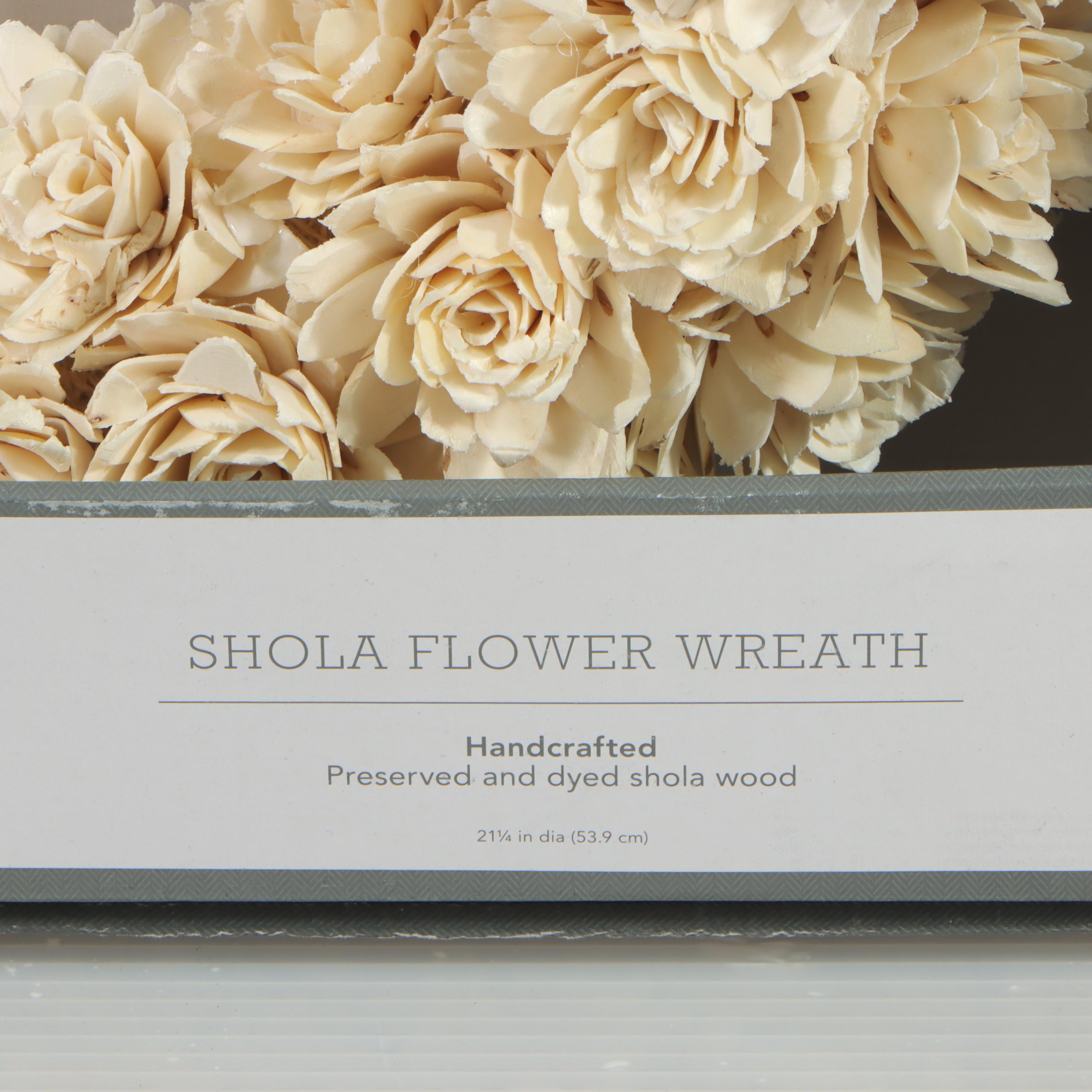 Threshold White Shola Wood Flower Wreath