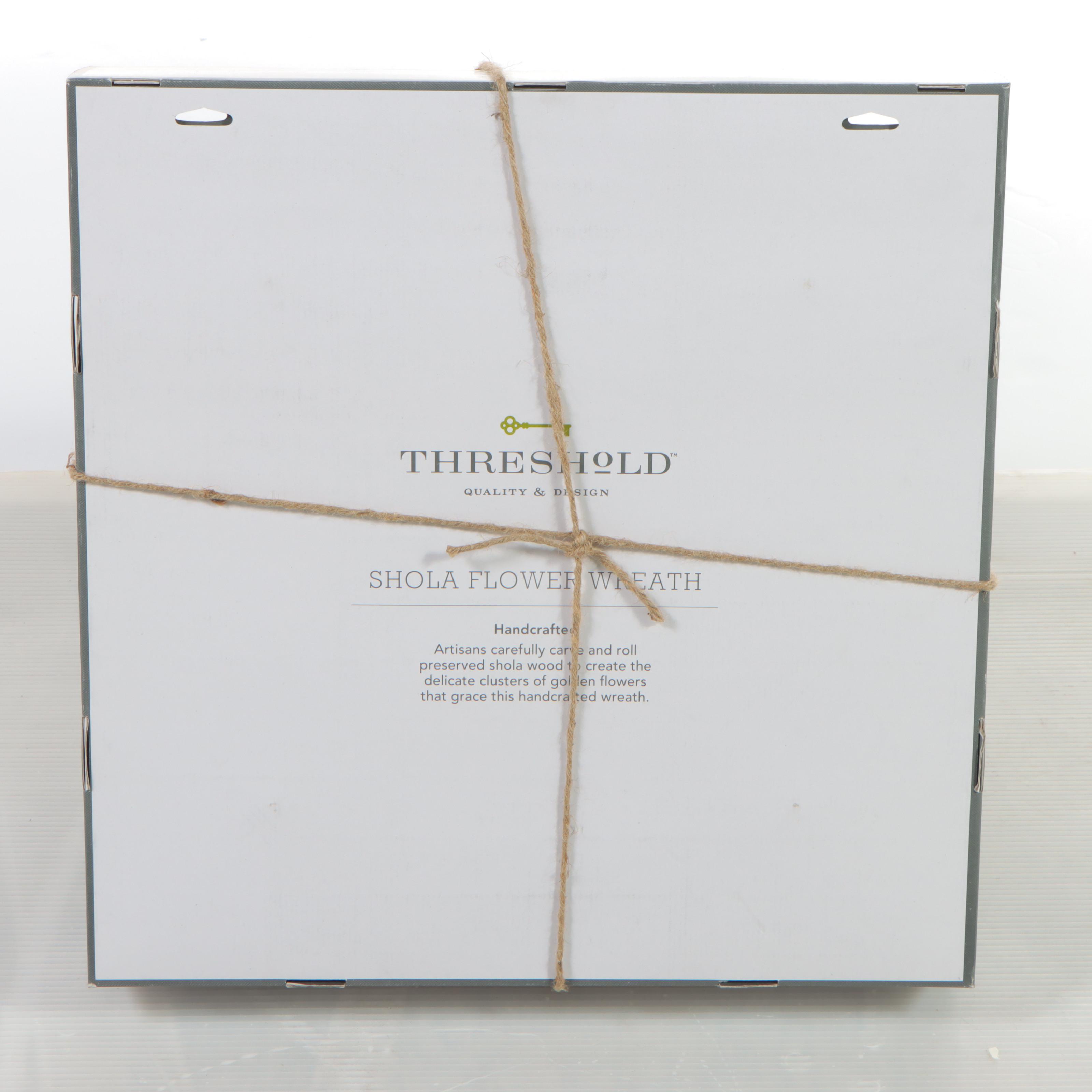 Threshold White Shola Wood Flower Wreath