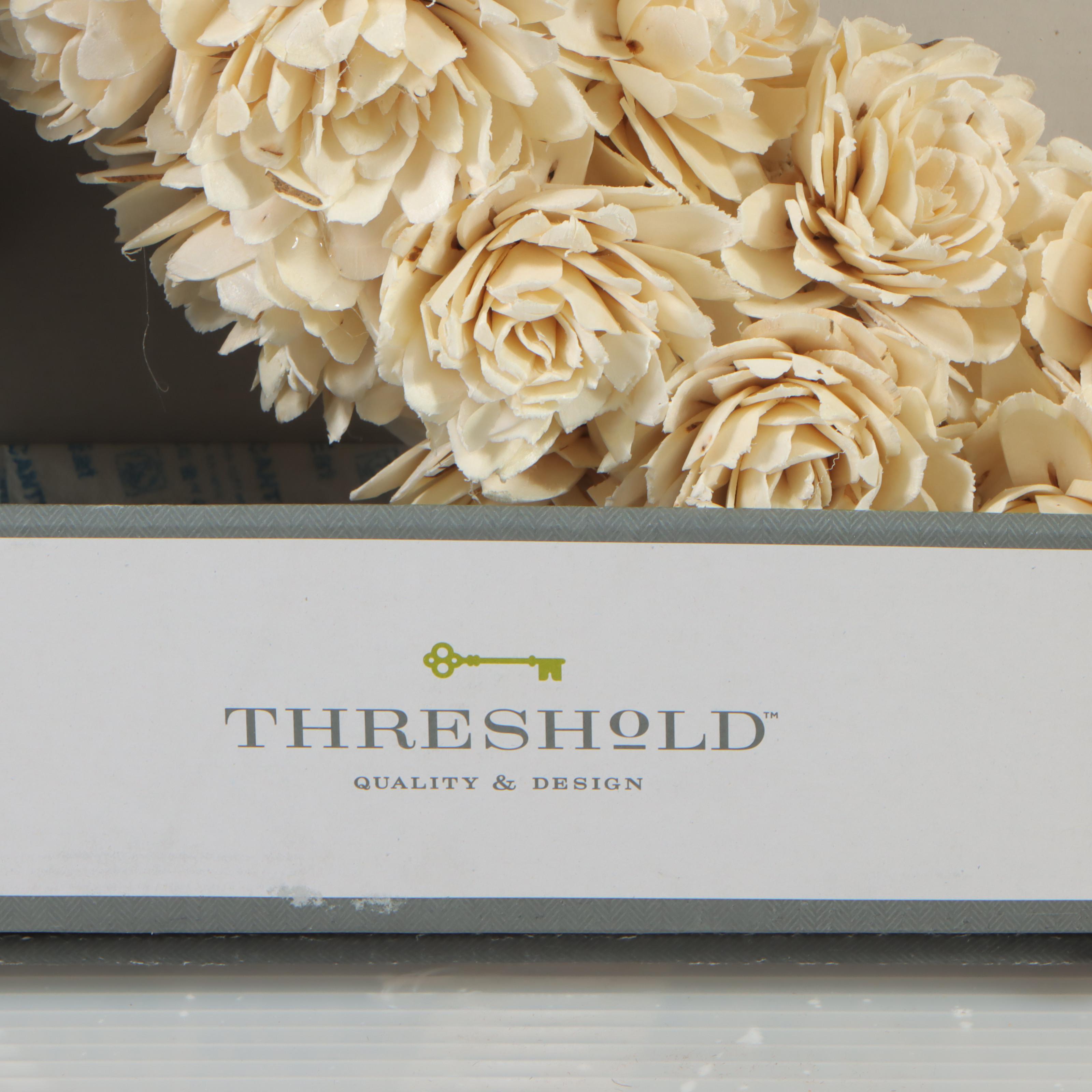 Threshold White Shola Wood Flower Wreath