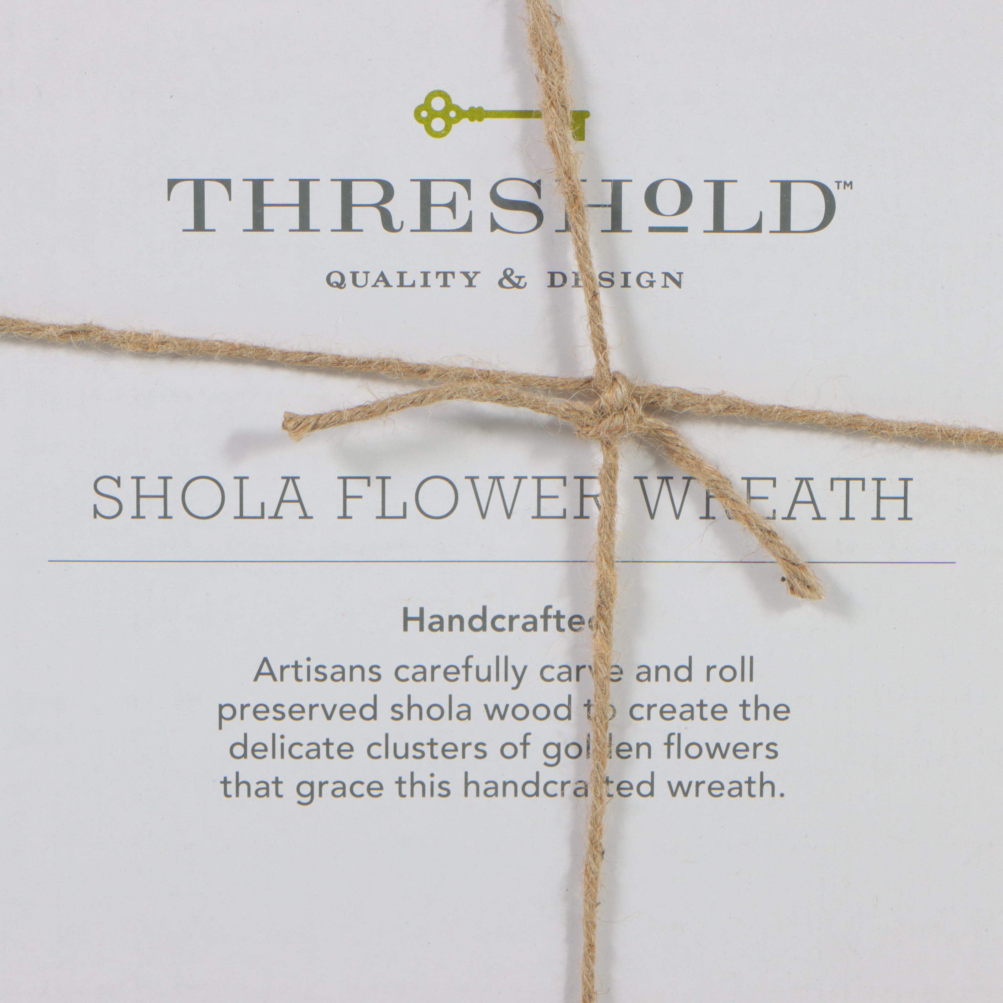 Threshold White Shola Wood Flower Wreath