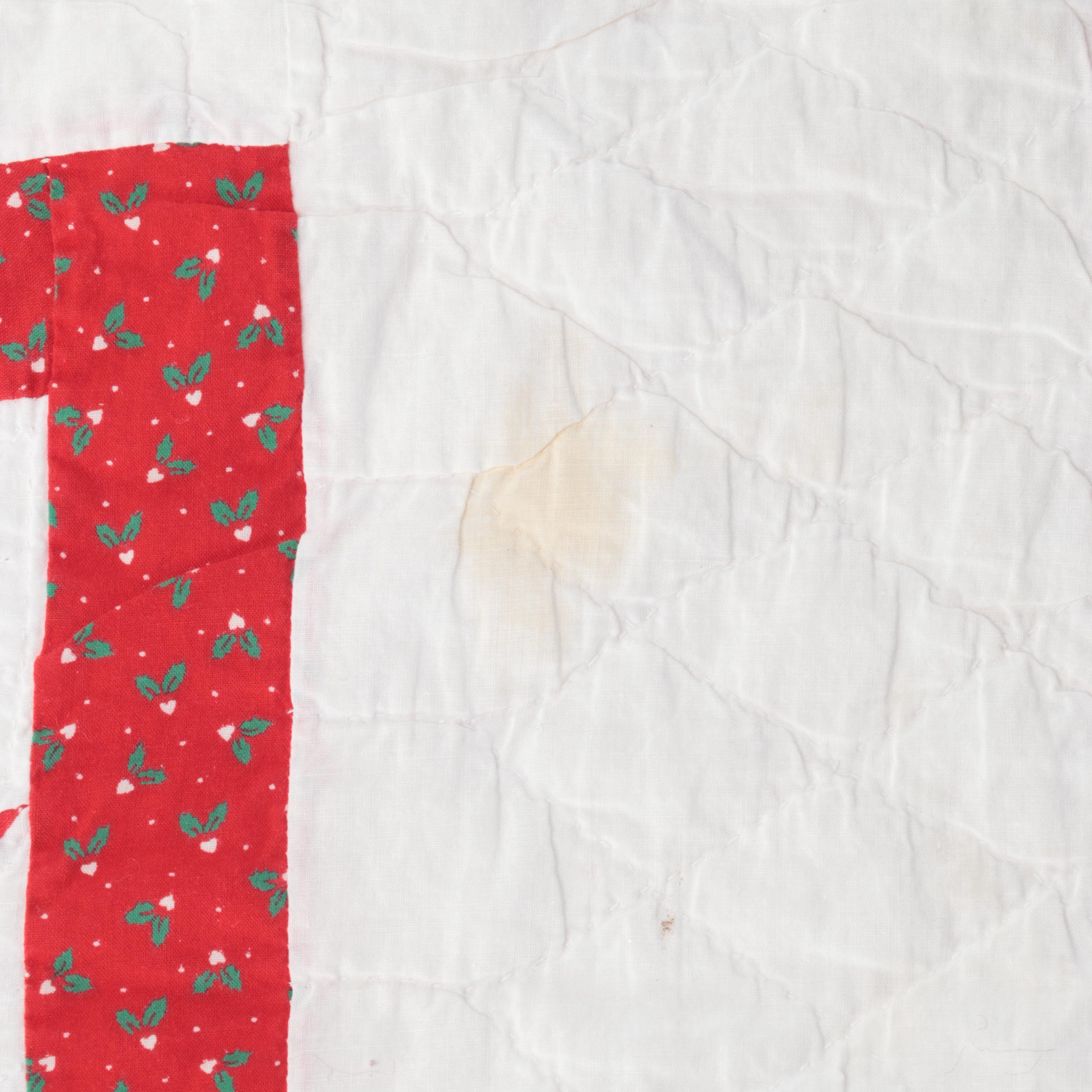 Hand-Pieced "Lone Star" Quilt and Other Christmas Themed Throws and Pillows