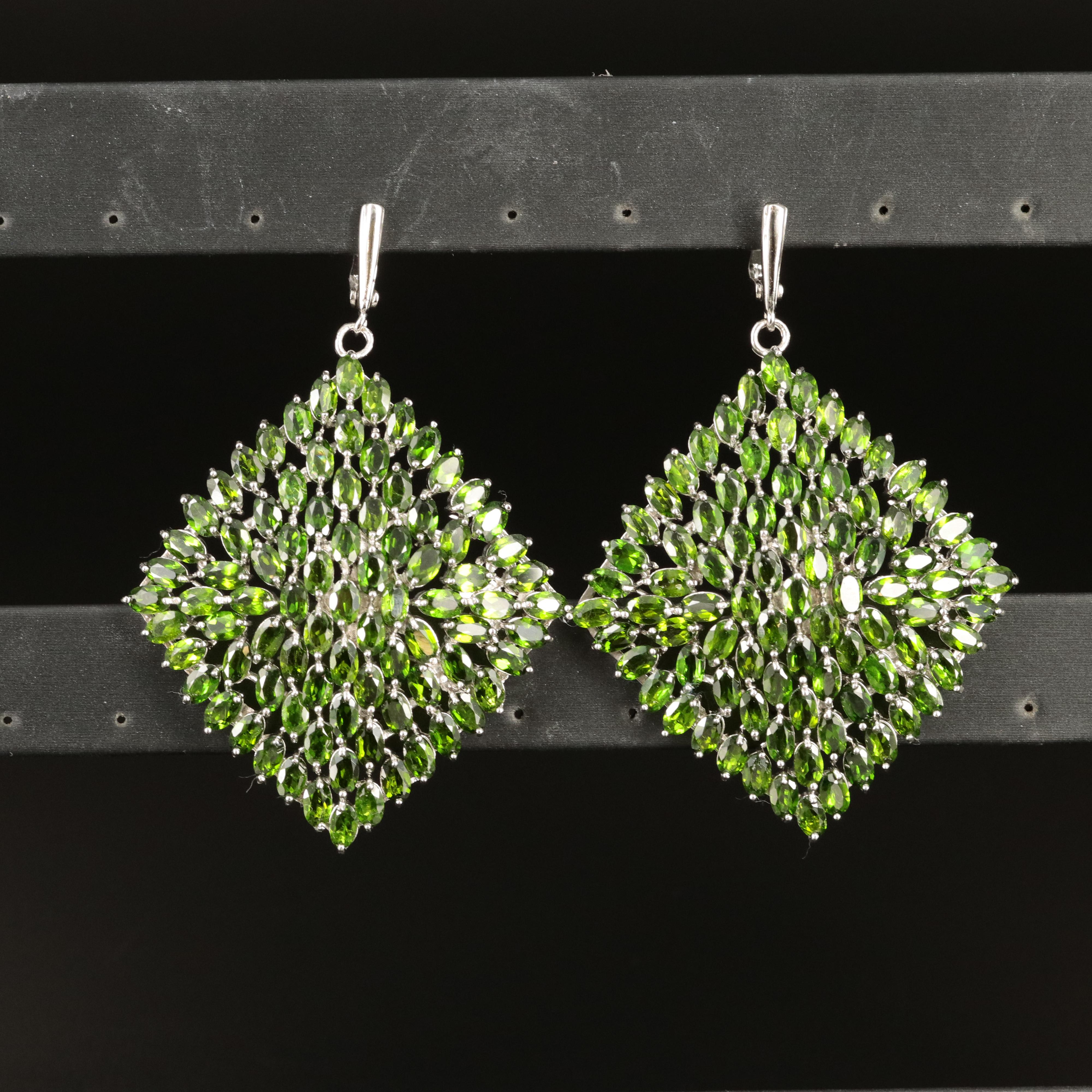 Sterling Diopside Earrings