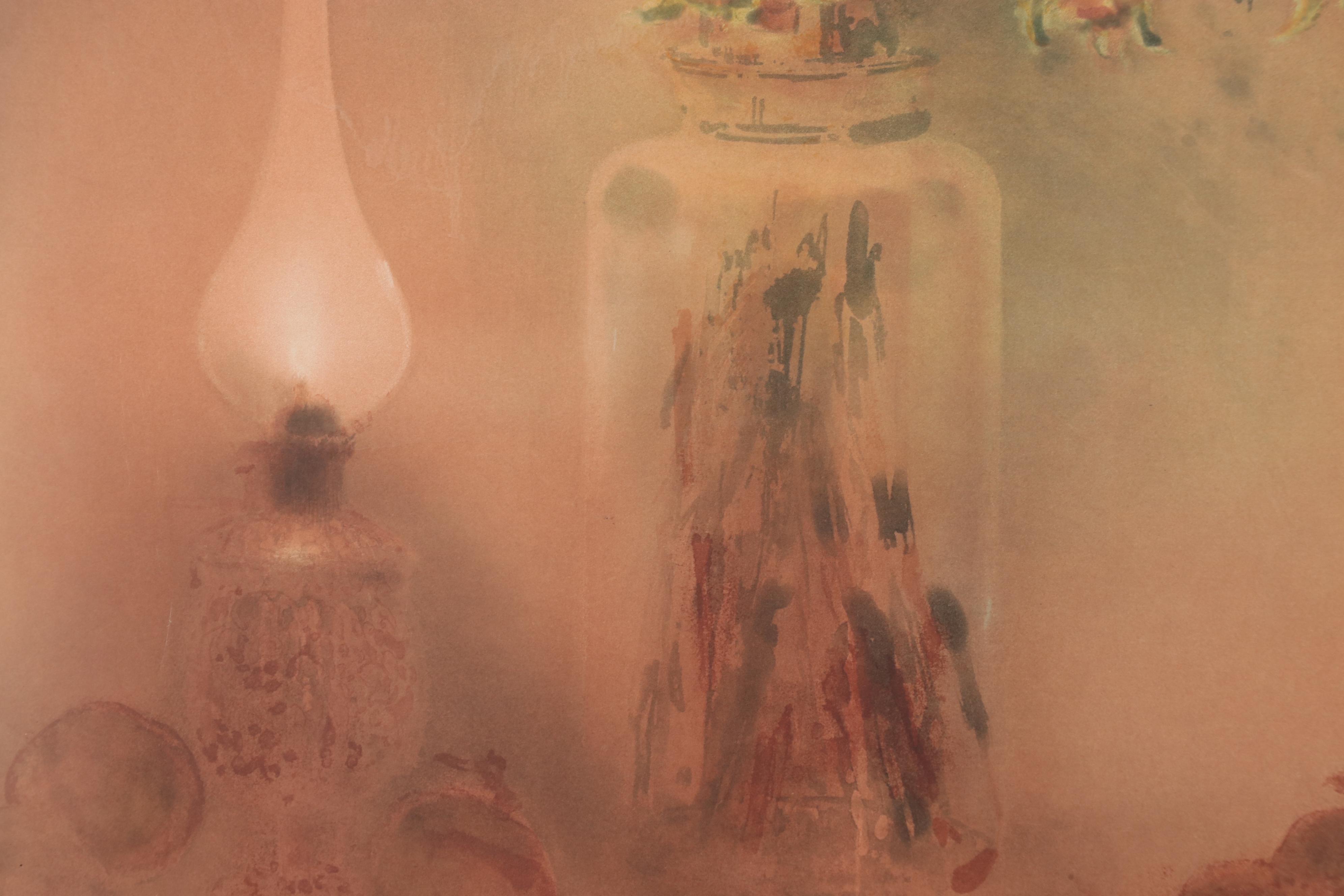 Kaiko Moti Floral Still Life Engraving "Les Jonquilles," Circa 1970