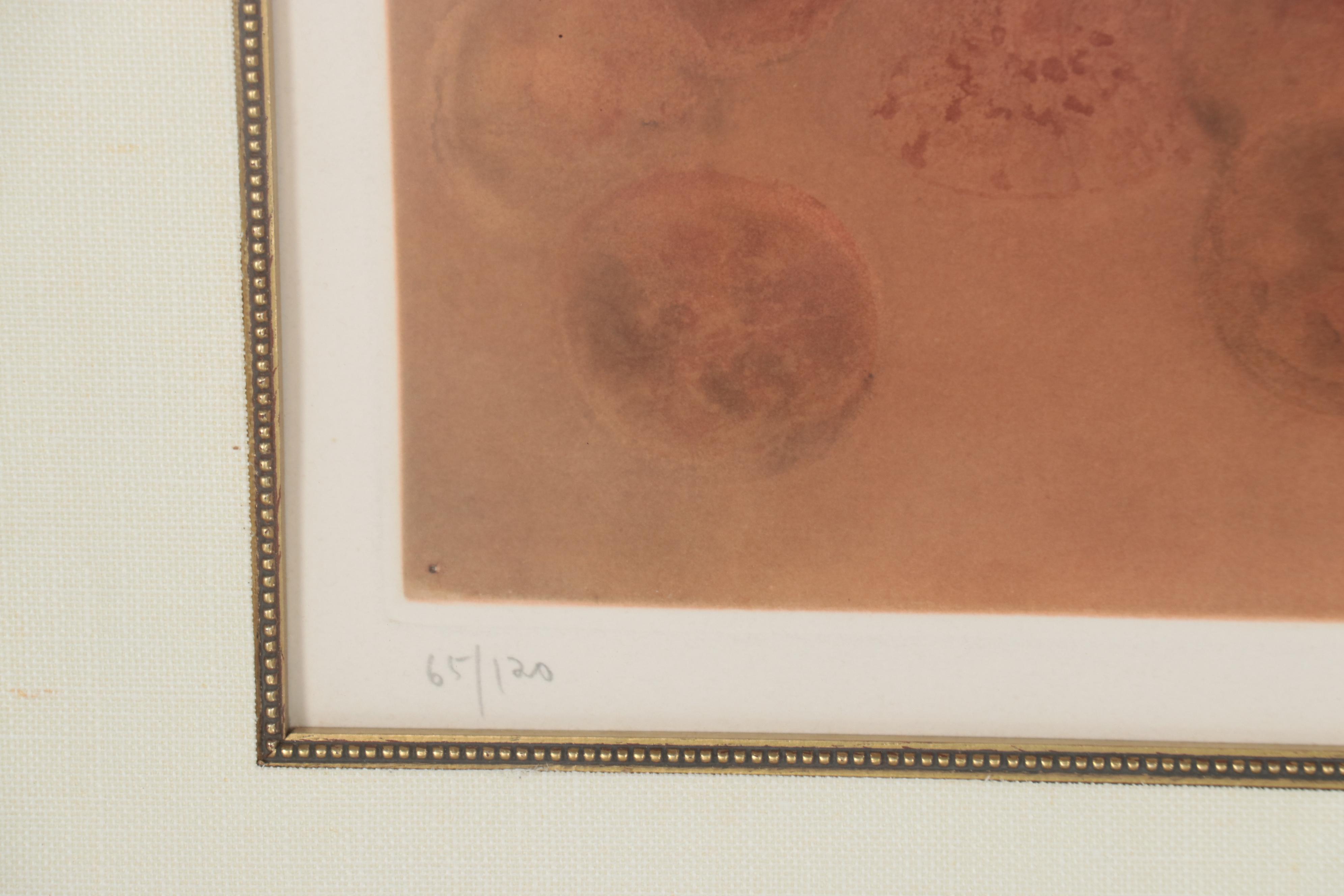 Kaiko Moti Floral Still Life Engraving "Les Jonquilles," Circa 1970