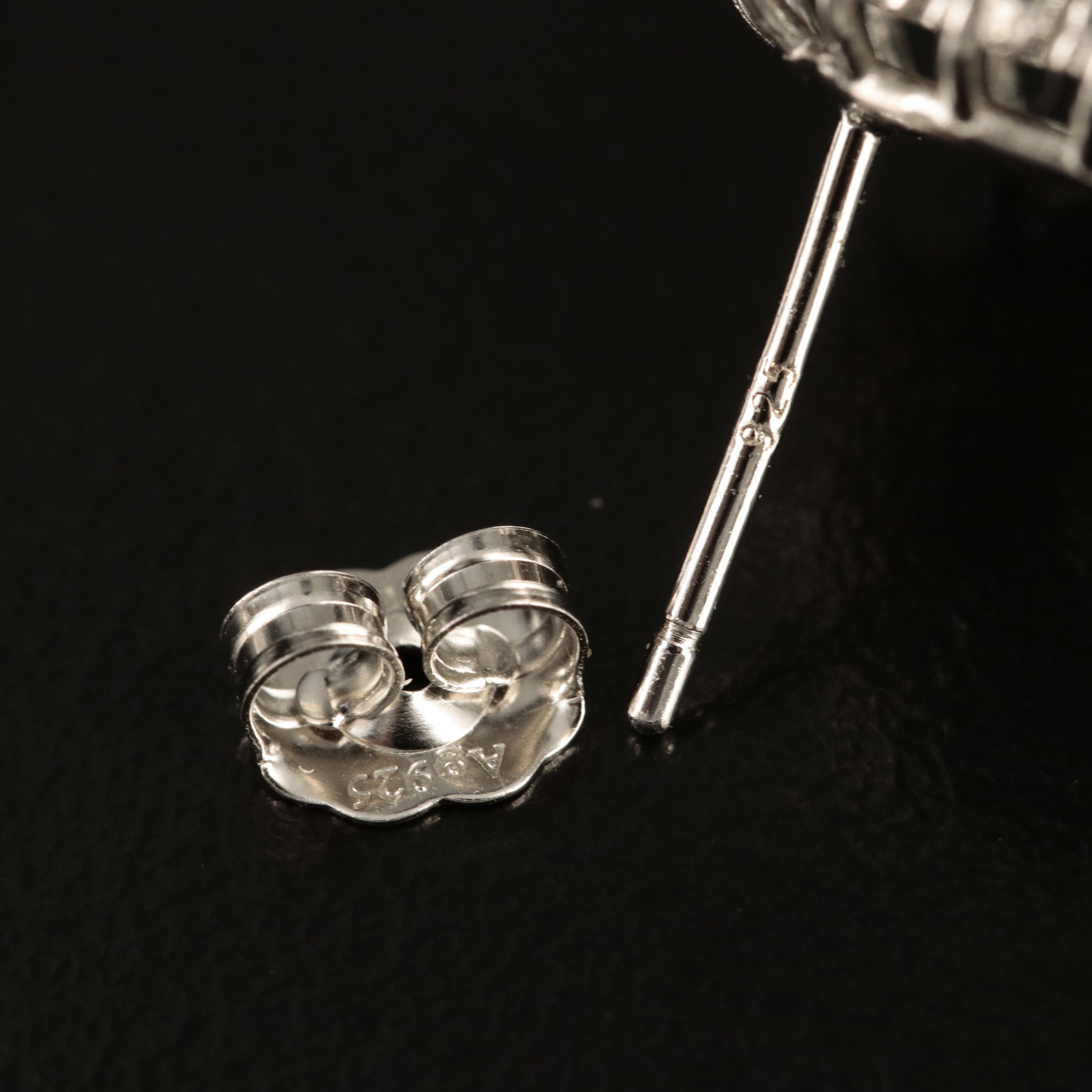 Sterling Opal and Sapphire Oval Earrings