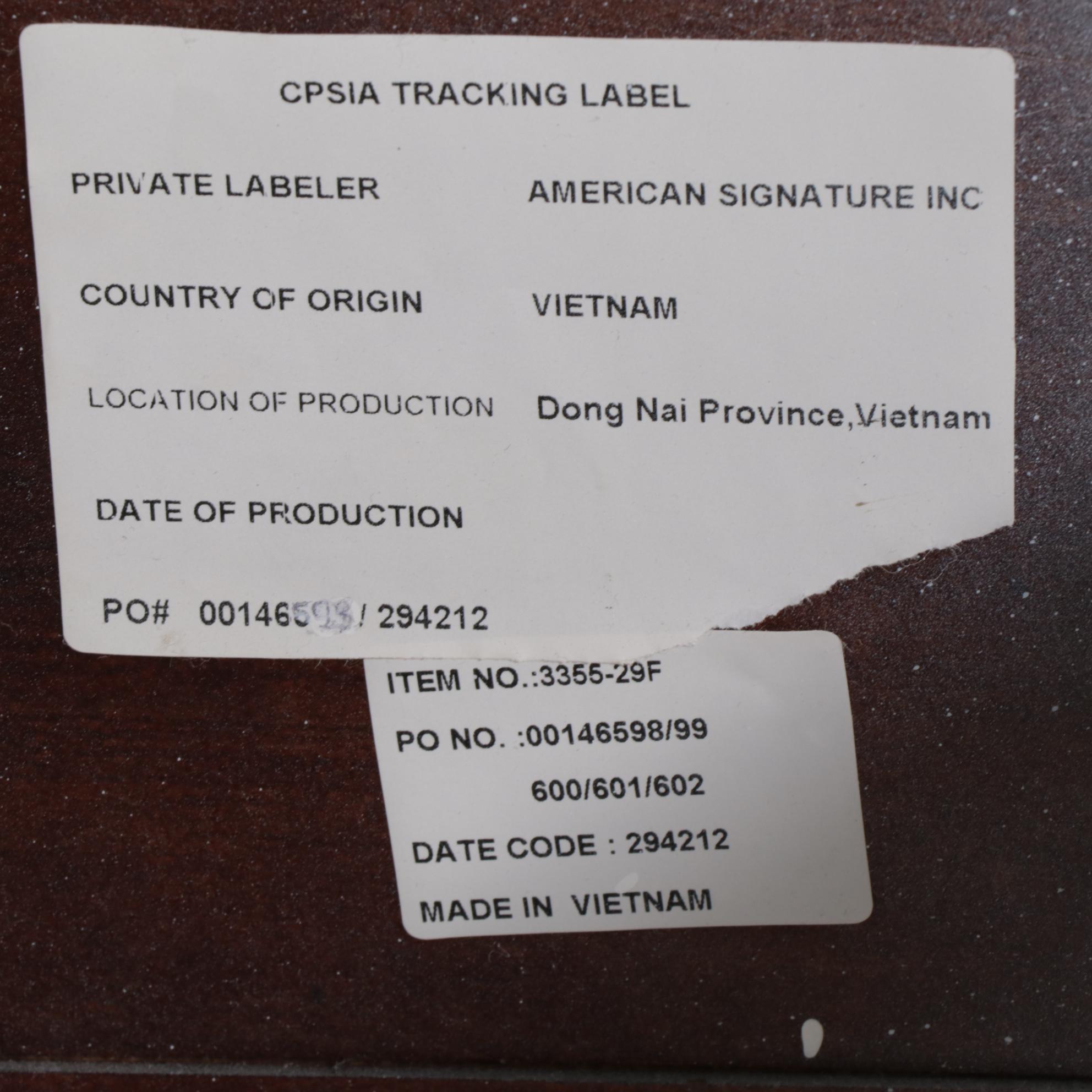 American Signature White-Painted Queen Size Bed with Chest of Drawers and Mirror