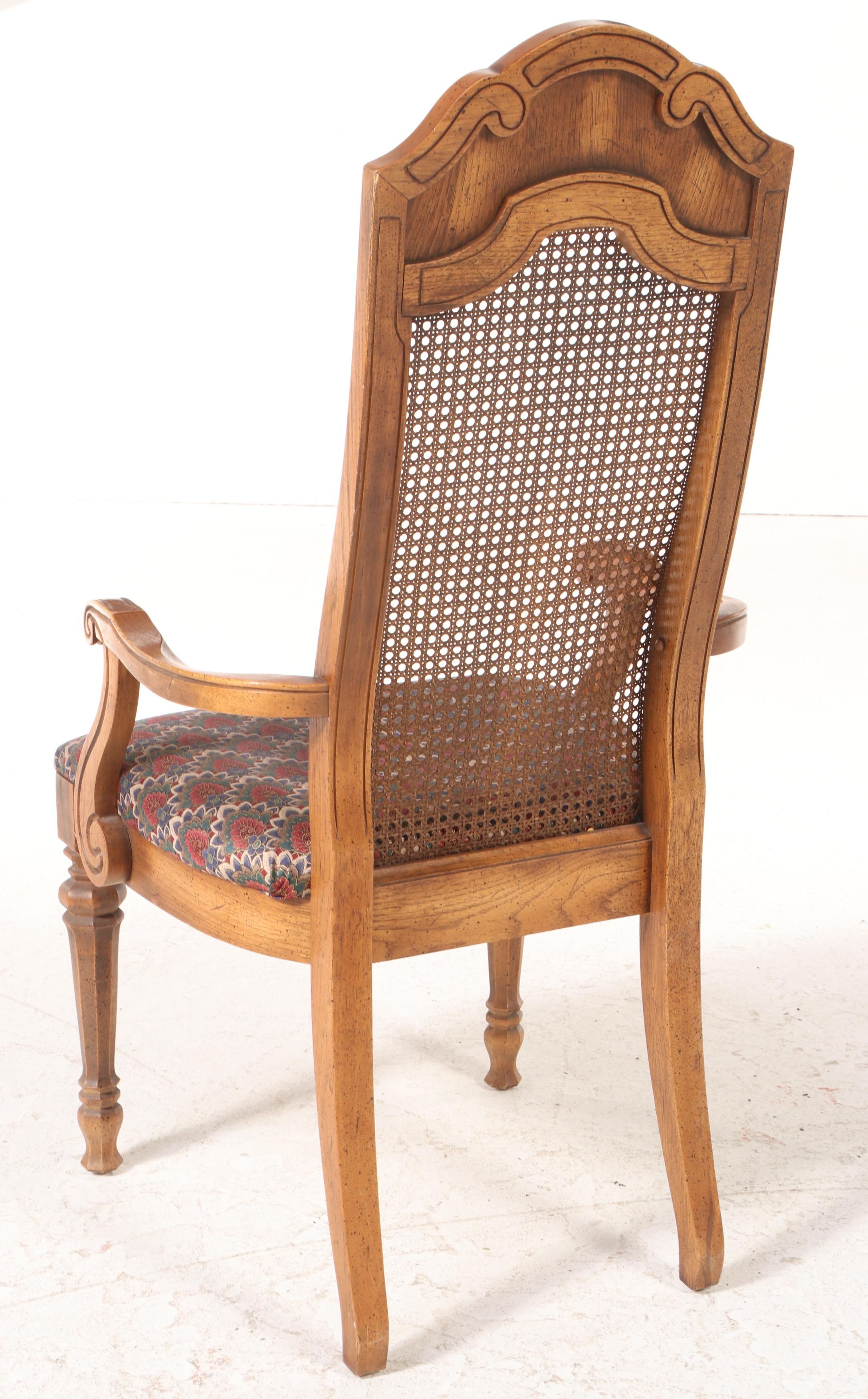 Nine-Piece Hibriten Furniture Co. French Provincial Style Oak Dining Set