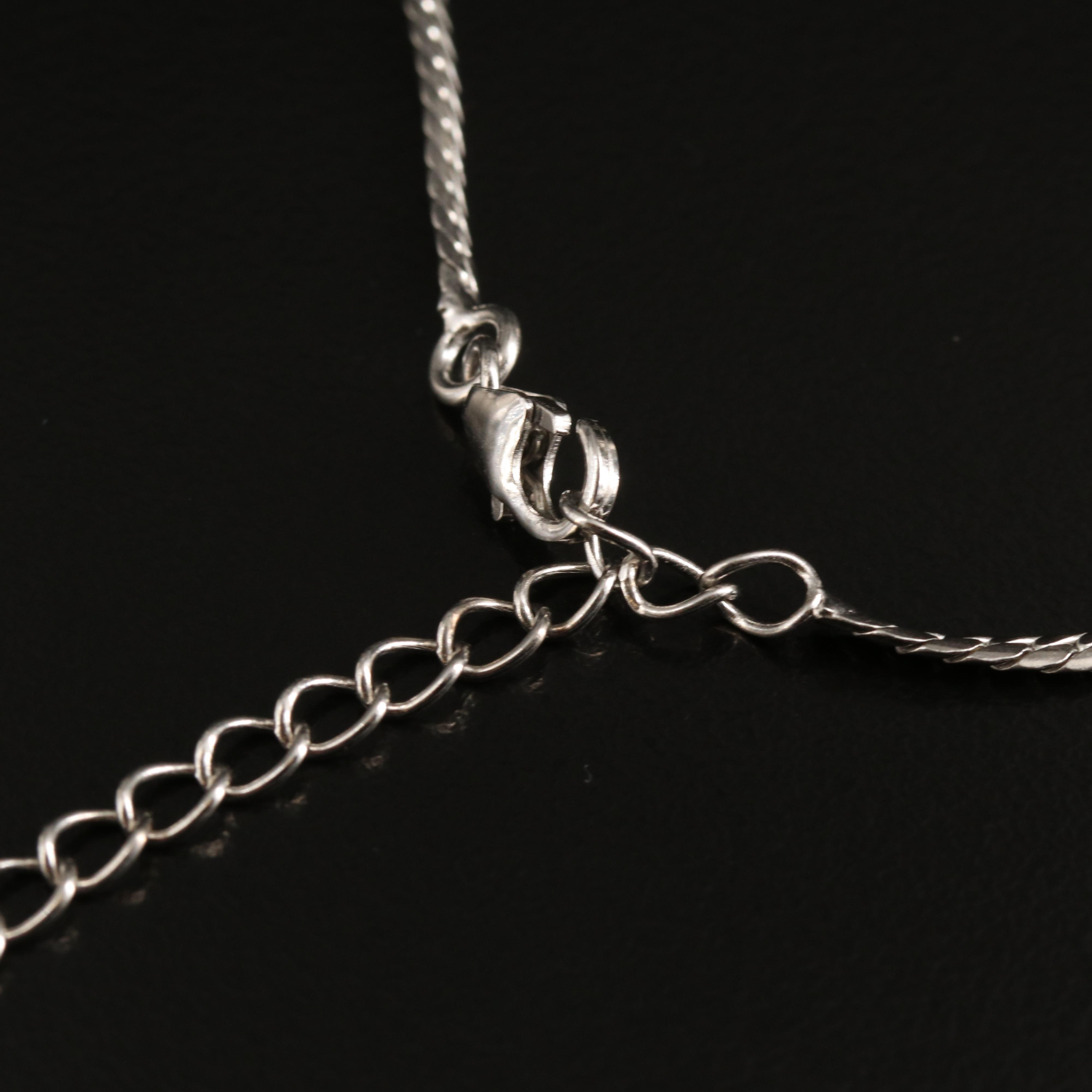 Sterling Two-Tone Aquamarine and Gemstone Butterfly Necklace