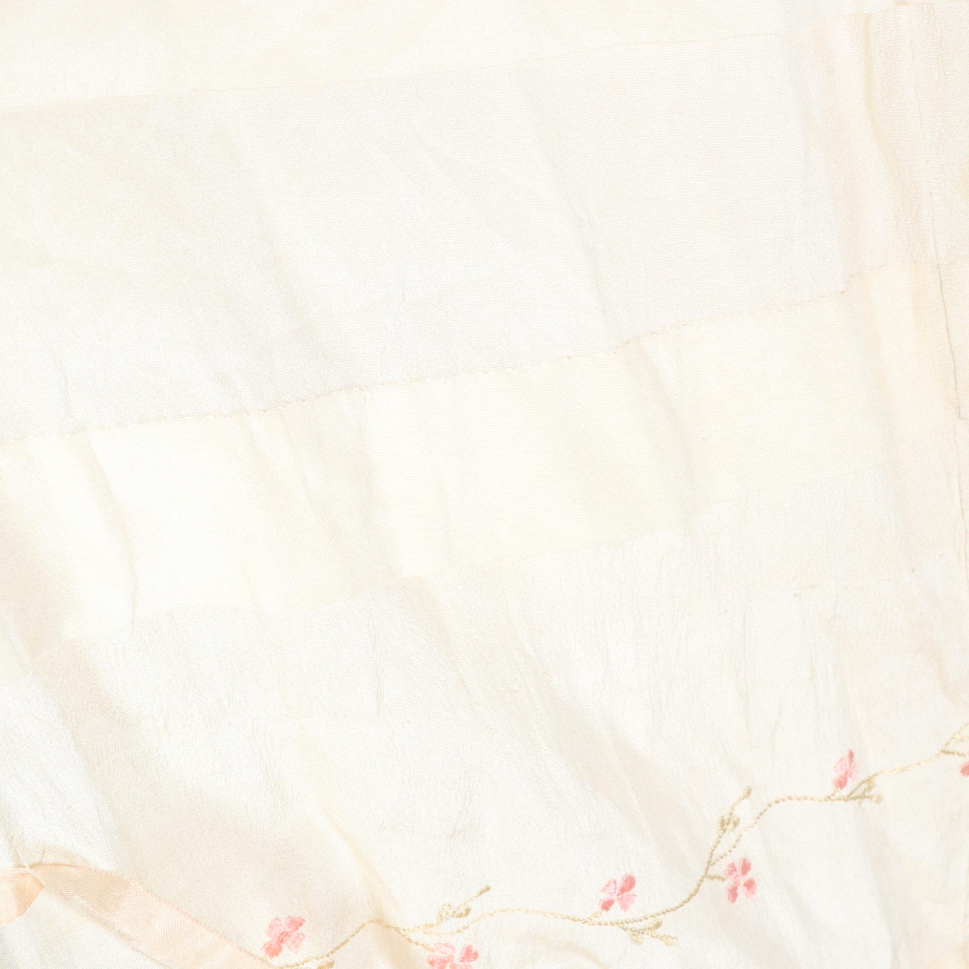 Girl's Floral Embroidered Tiered Occasion Dress in Silk, Early 20th Century