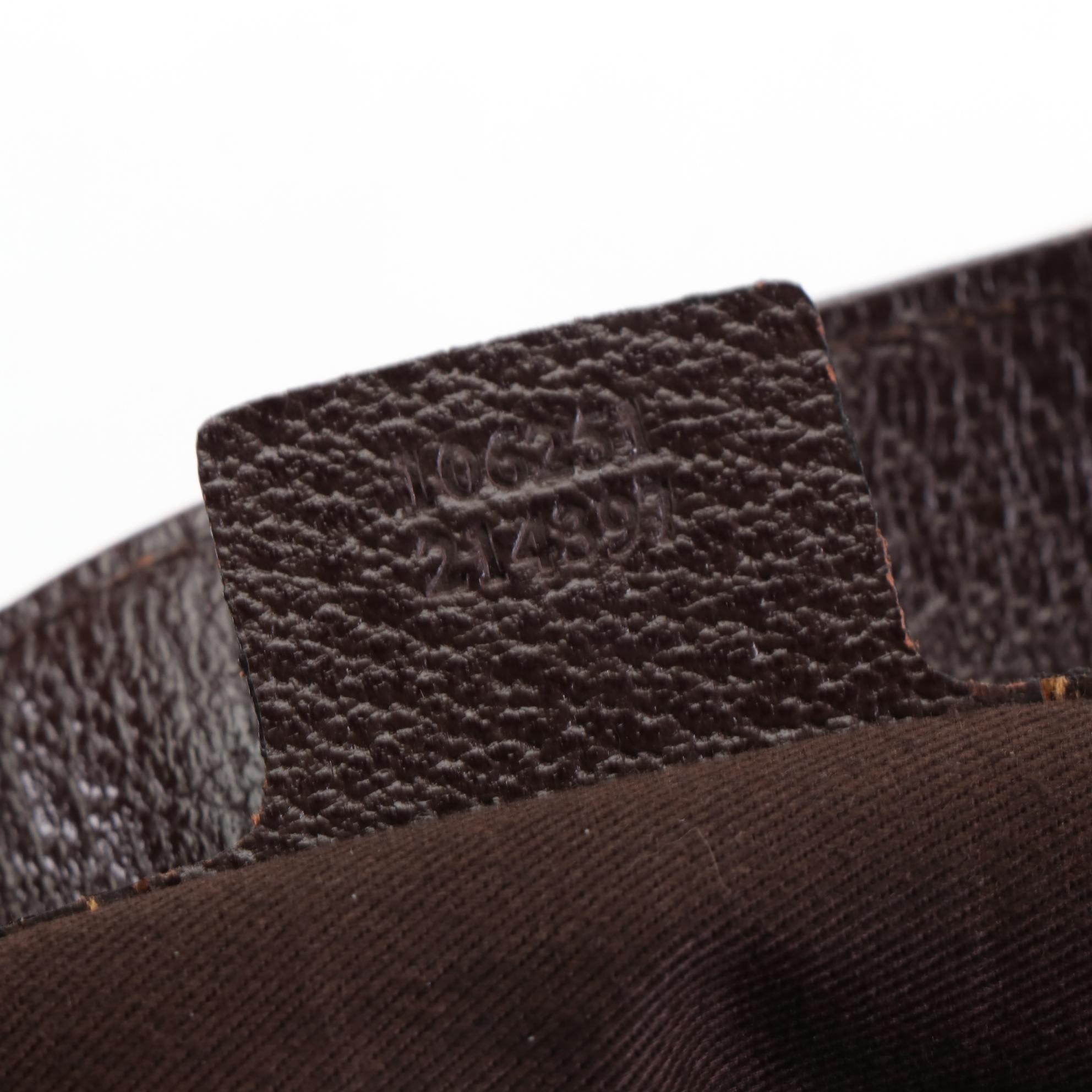 Gucci Tote Bag in GG Canvas and Brown Cinghiale Leather