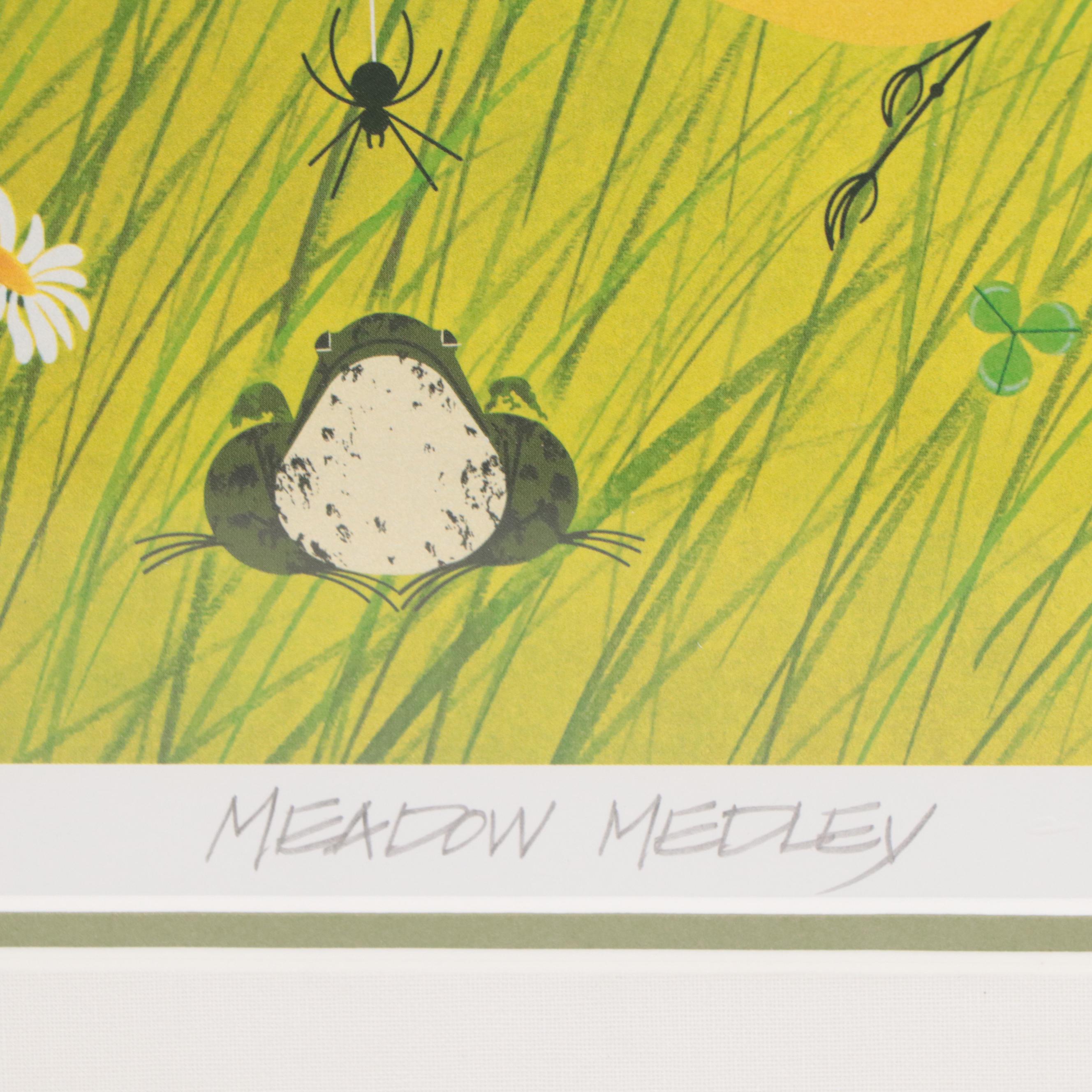 Offset Lithograph After Charley Harper "Meadow Medley," Late 20th Century