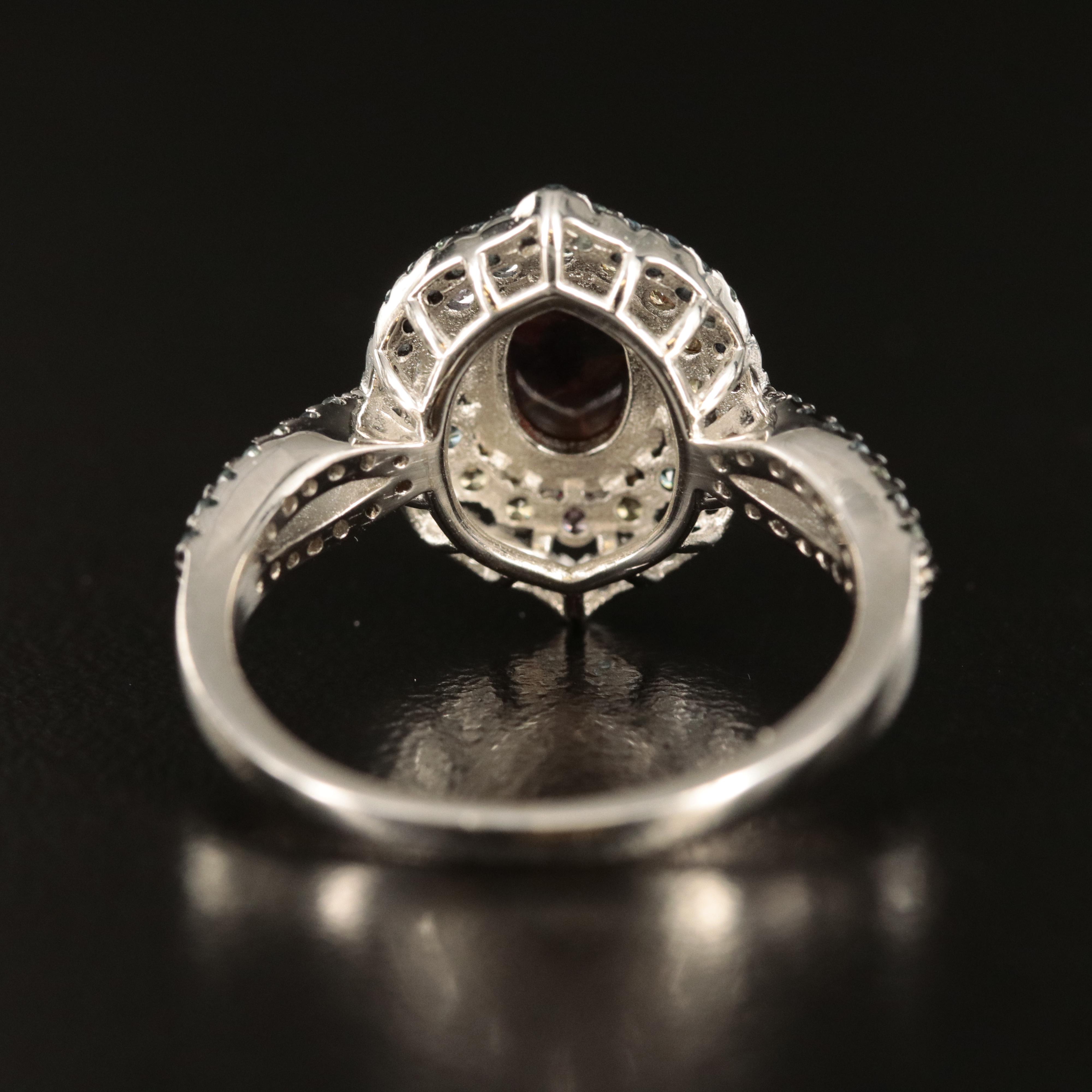 Sterling Opal and Sapphire Ring