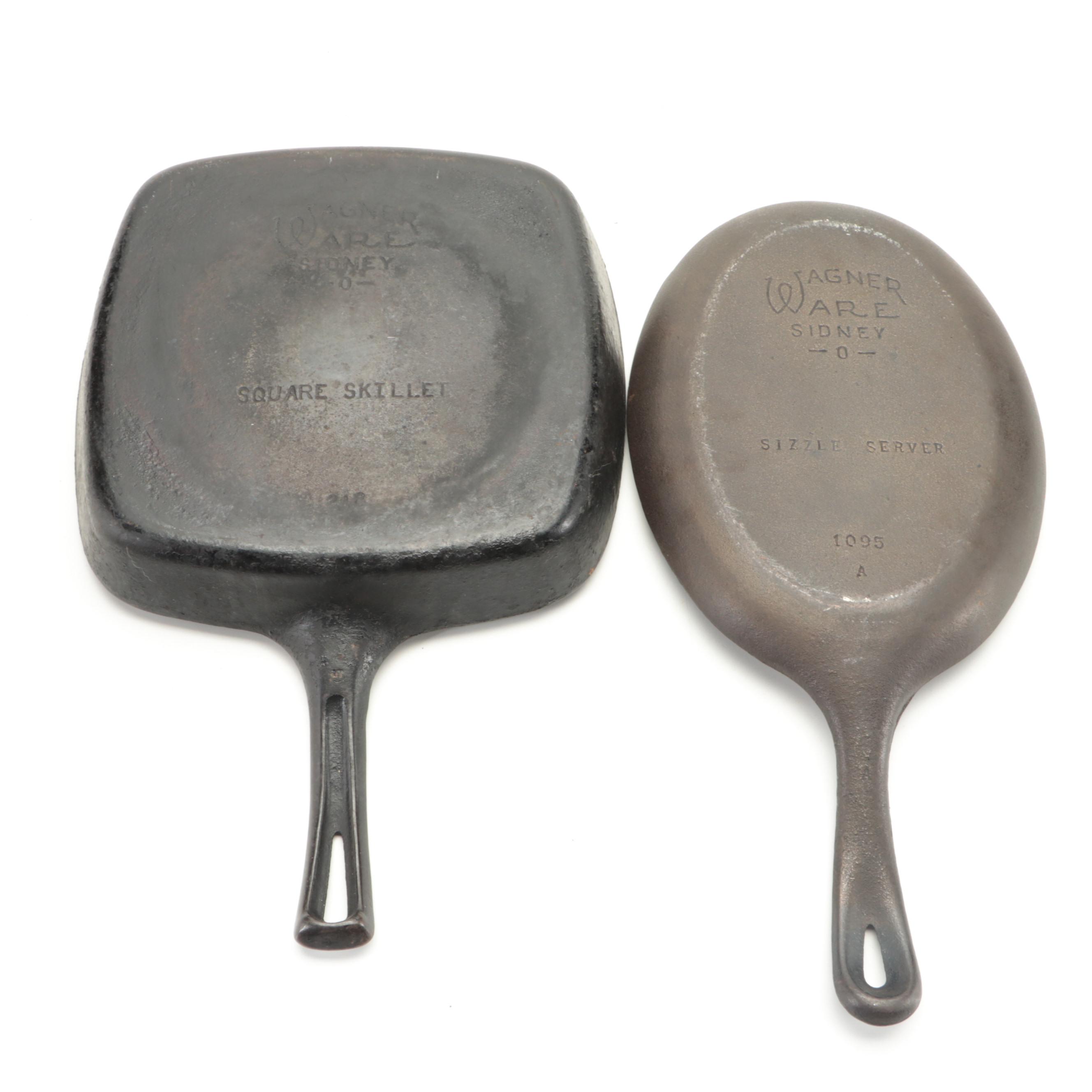 Wagner Ware Cast Iron Skillets, Waffle Iron and Corn Stick Pans