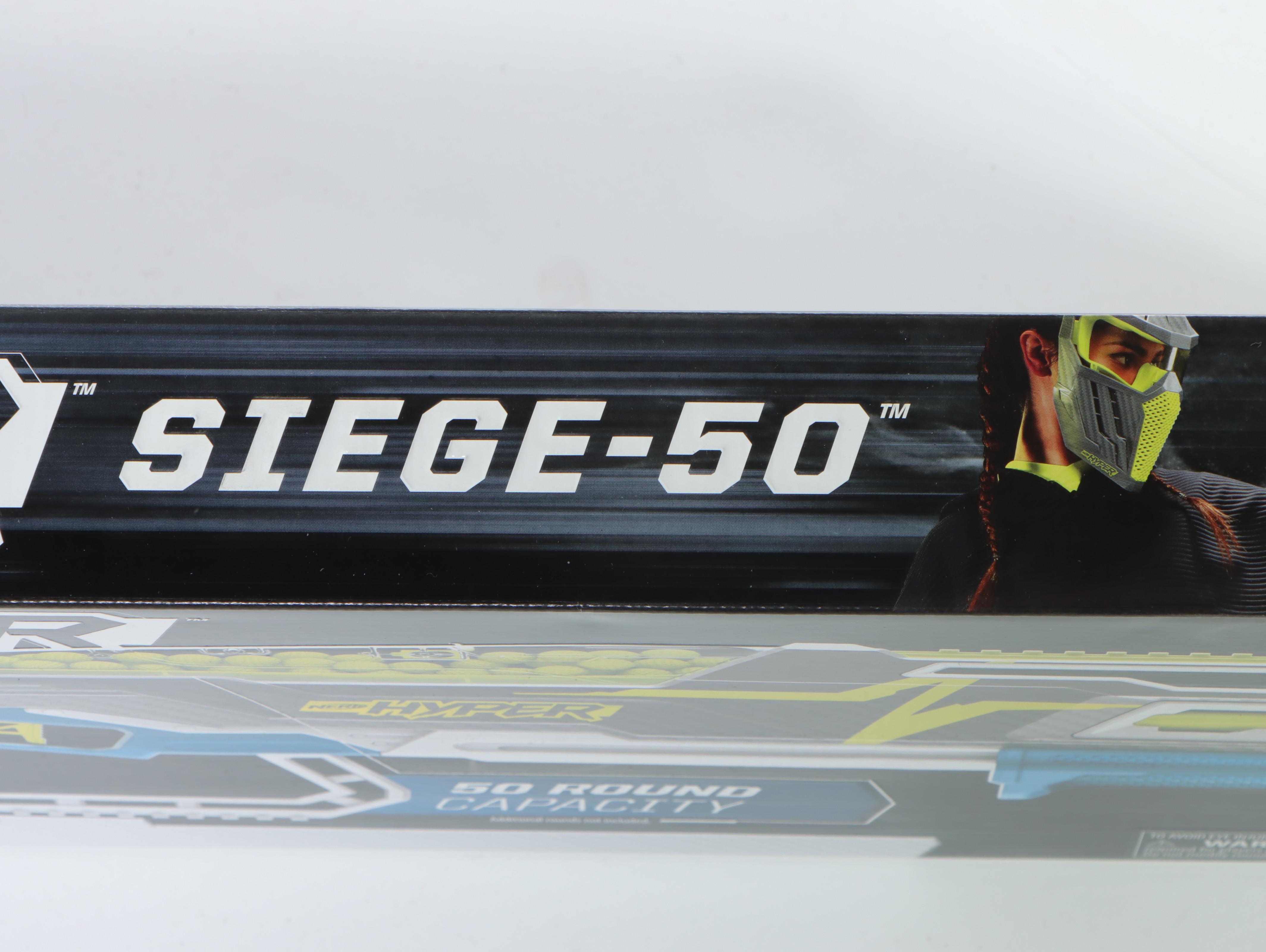 Pair of NERF Hyper Siege-50 Blasters