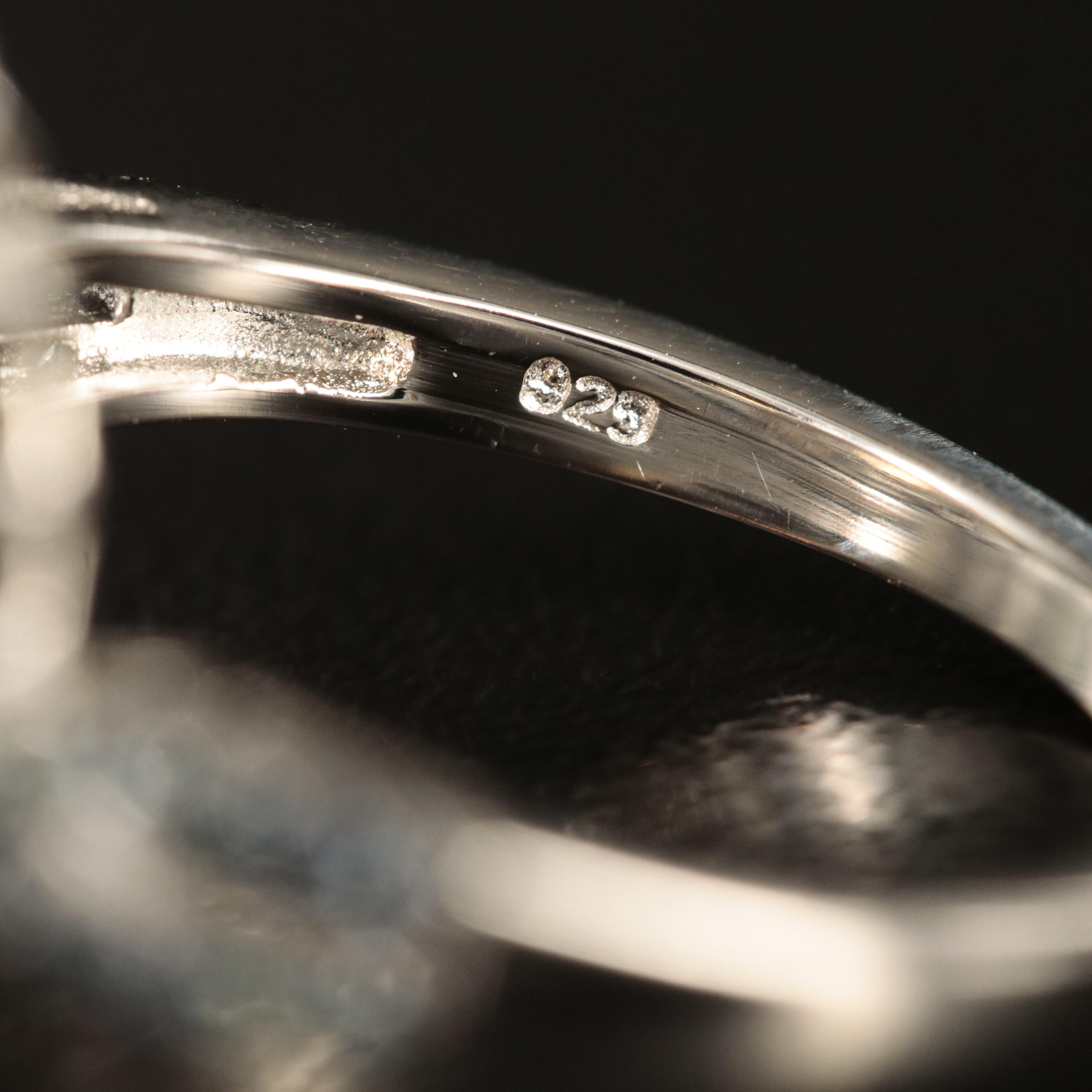 Sterling Opal and Sapphire Ring