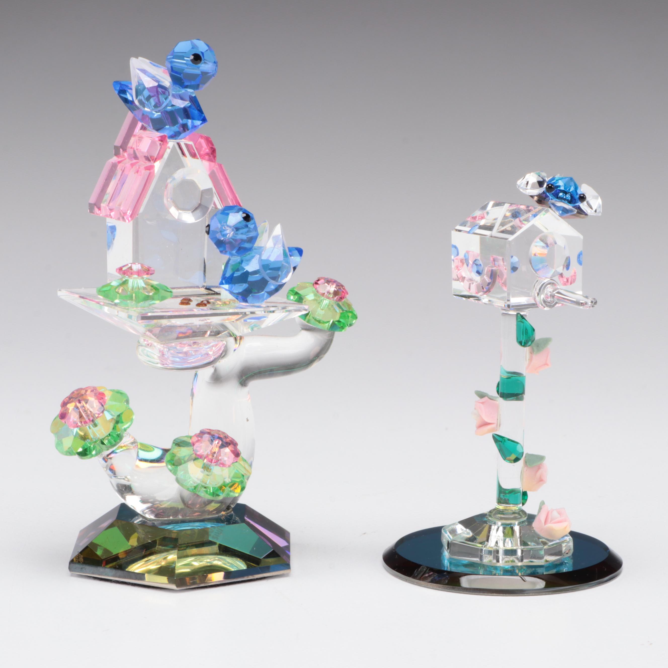 Iris Arc and Other Crystal Birdhouses, Squirrel, Bunnies and More Figurines