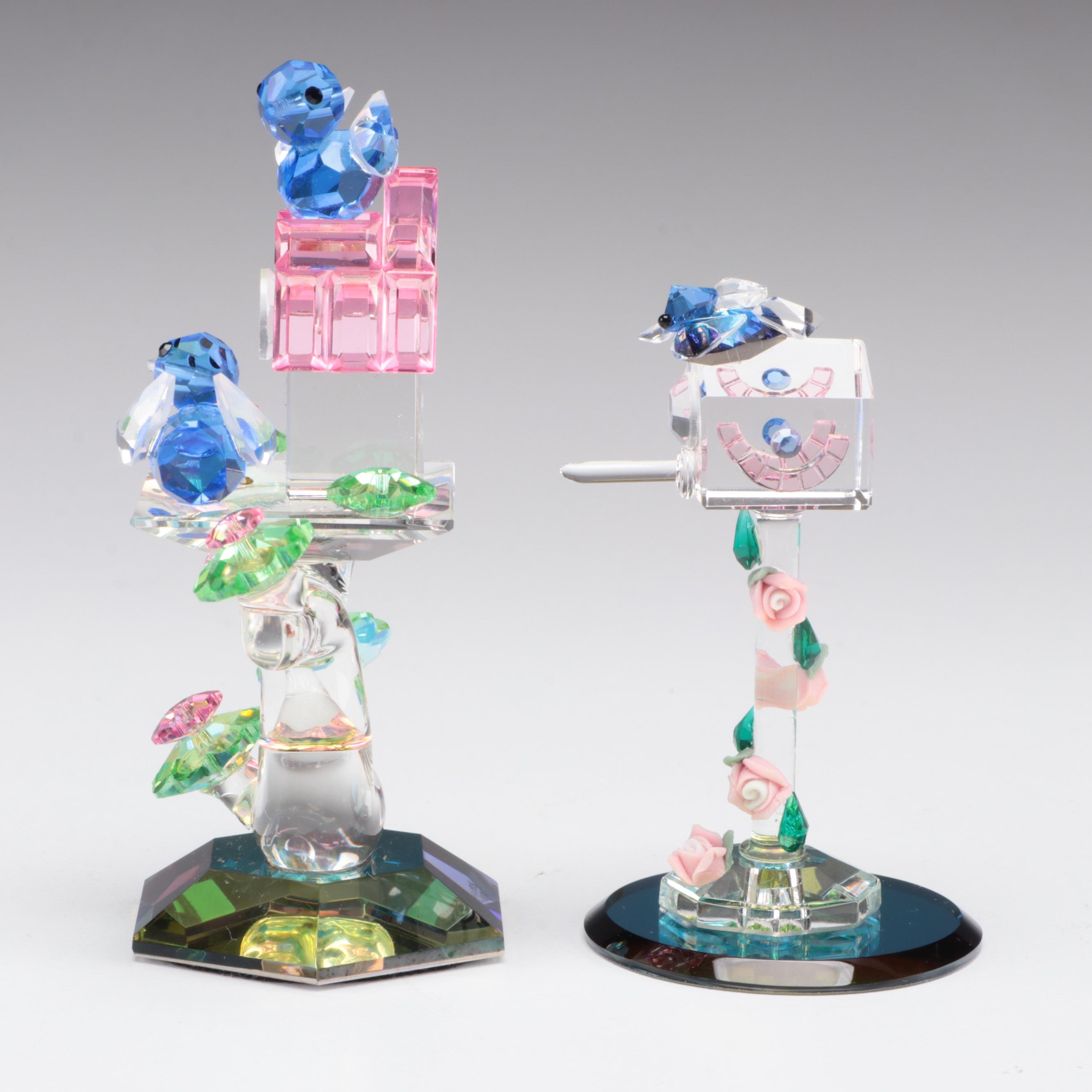 Iris Arc and Other Crystal Birdhouses, Squirrel, Bunnies and More Figurines