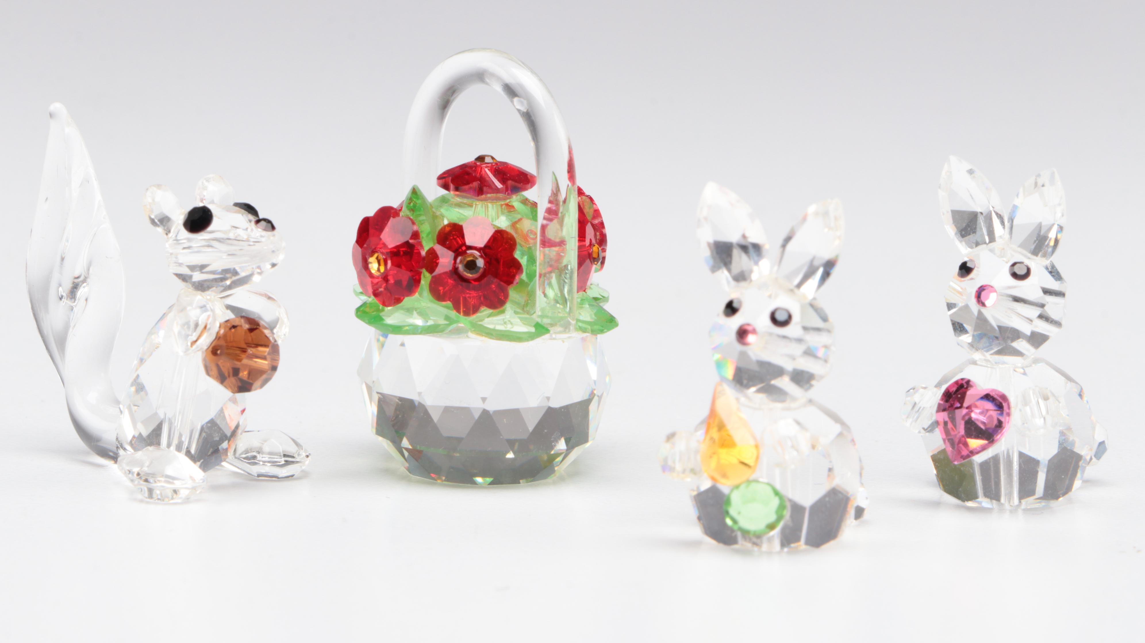 Iris Arc and Other Crystal Birdhouses, Squirrel, Bunnies and More Figurines