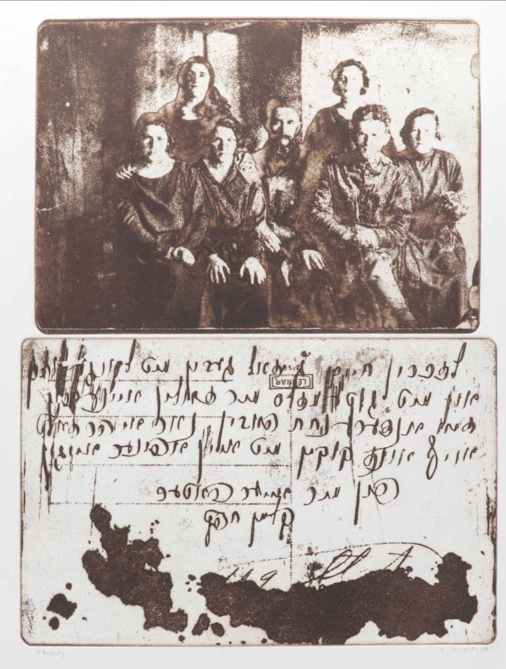 Sidney Chafetz Etching "Family," 1981