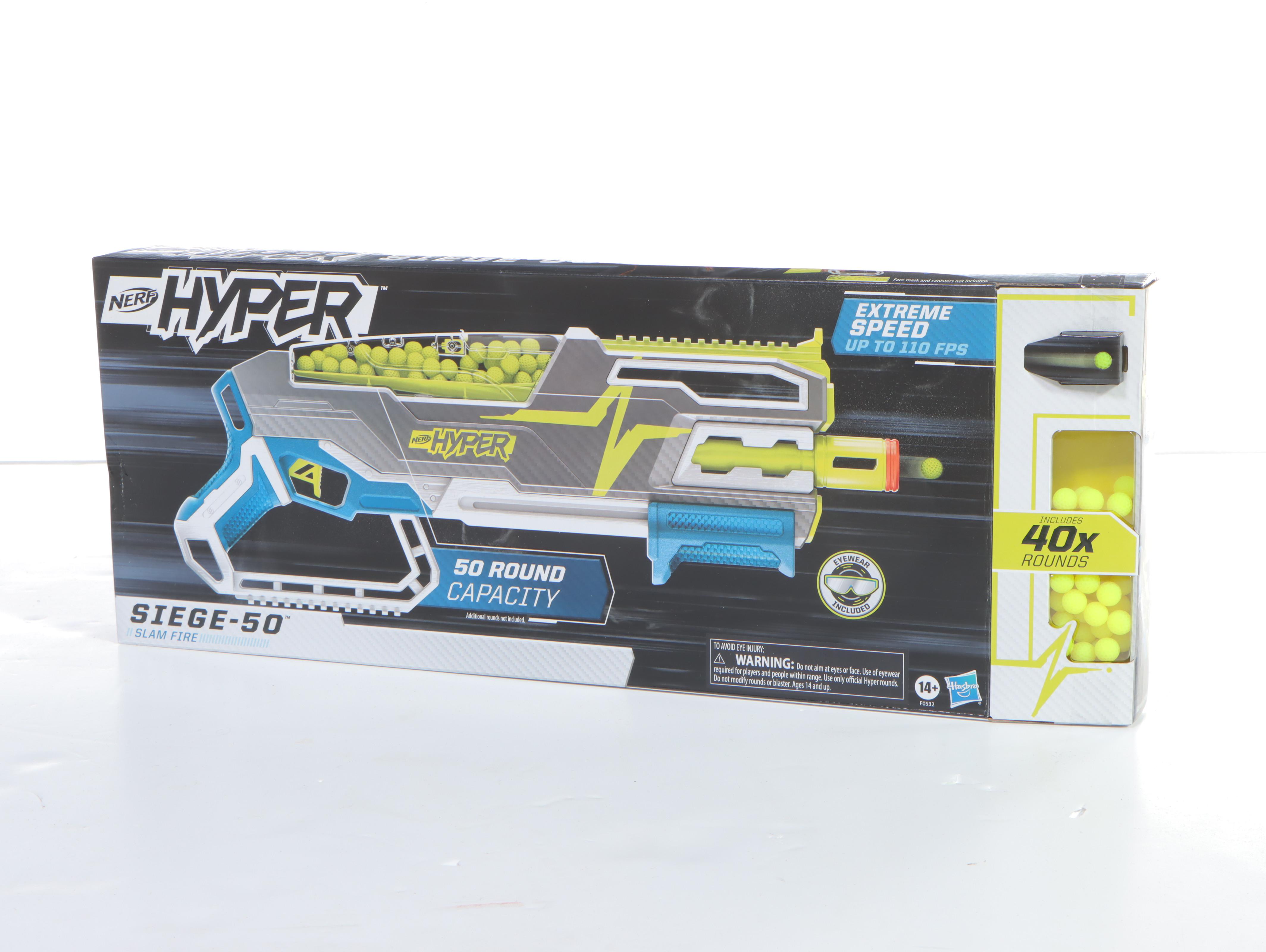 Pair of NERF Hyper Siege-50 Blasters