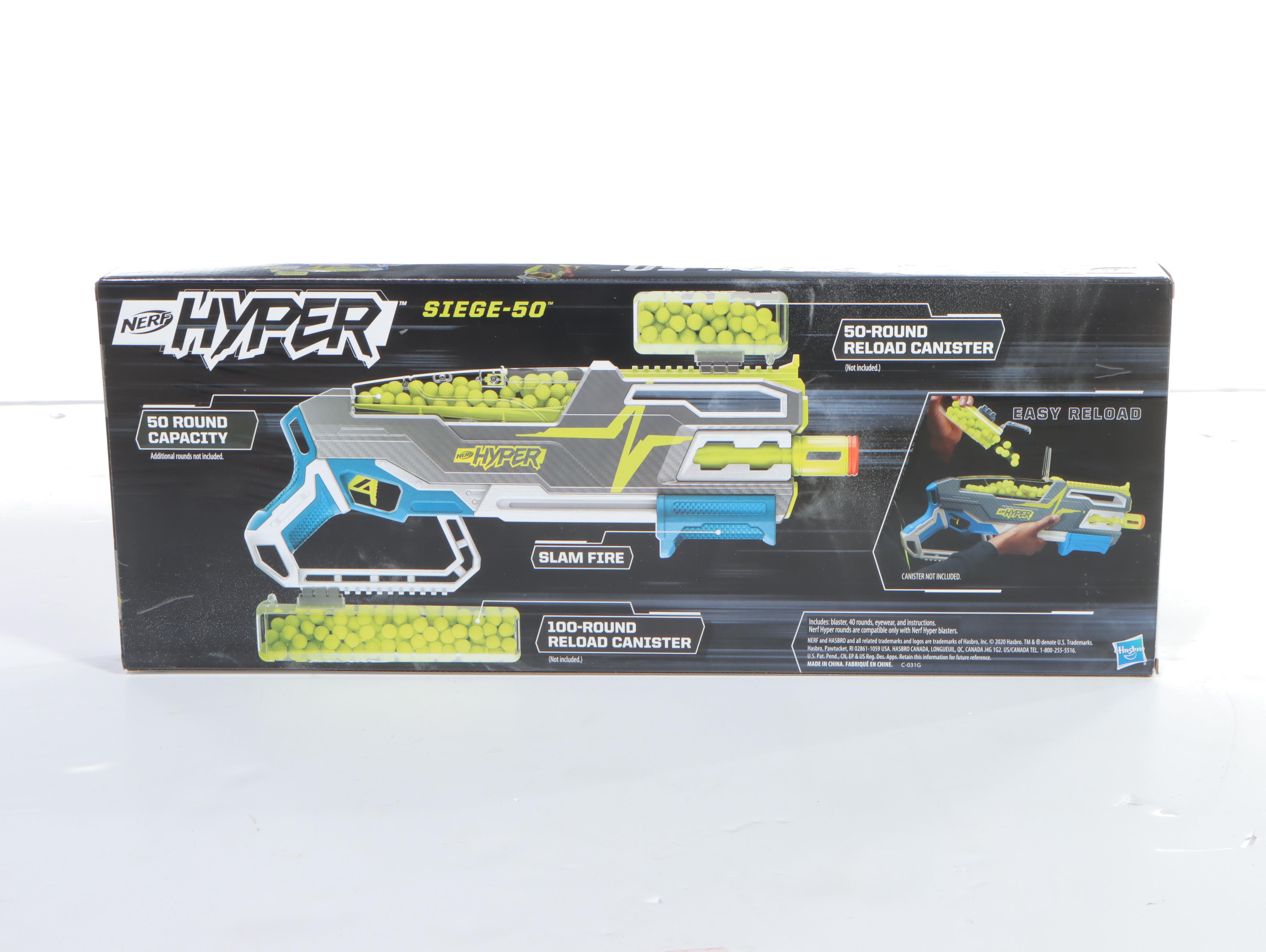 Pair of NERF Hyper Siege-50 Blasters