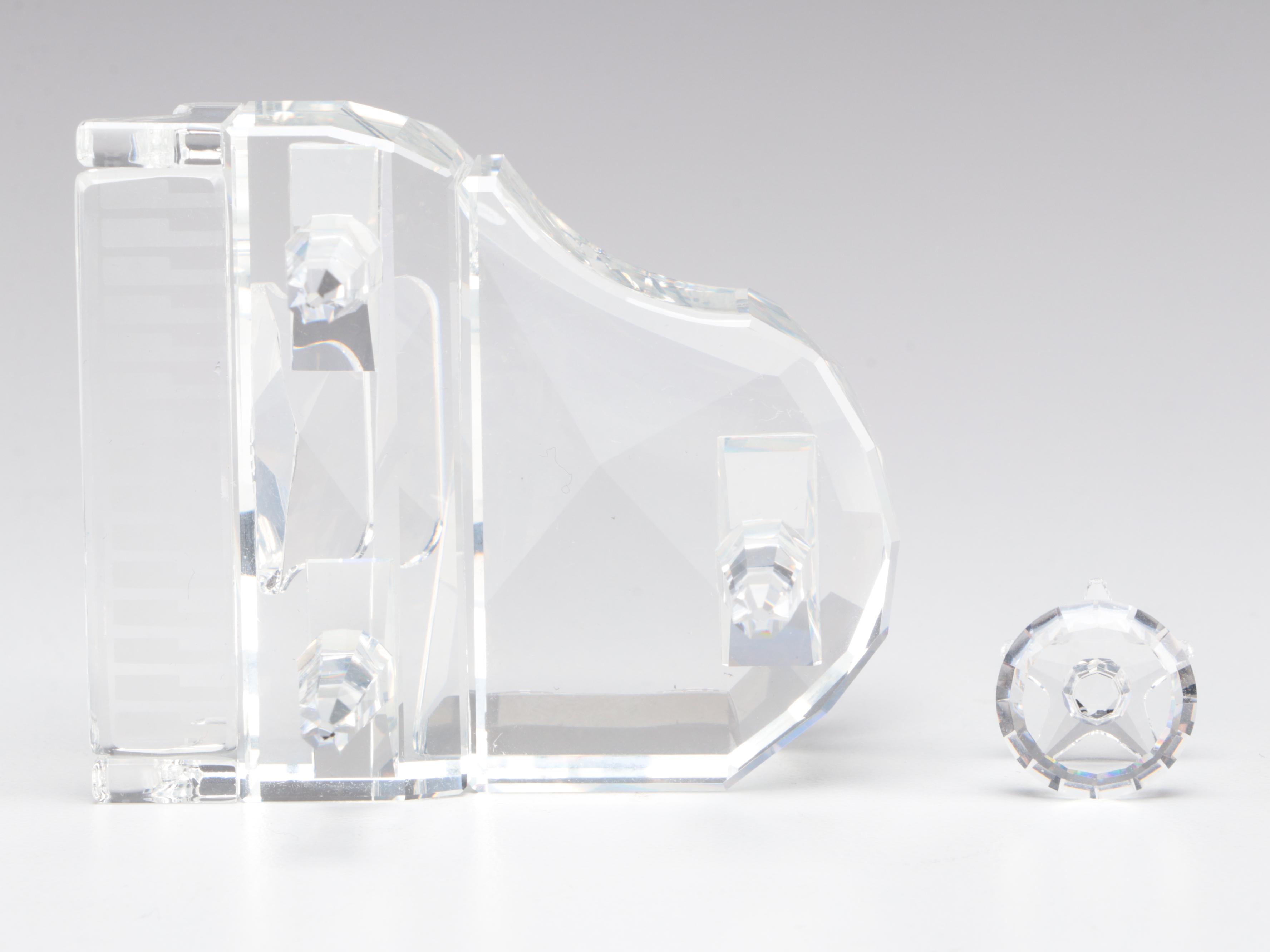 Swarovski Crystal Flower Vase With Grand Piano and Other Figurines