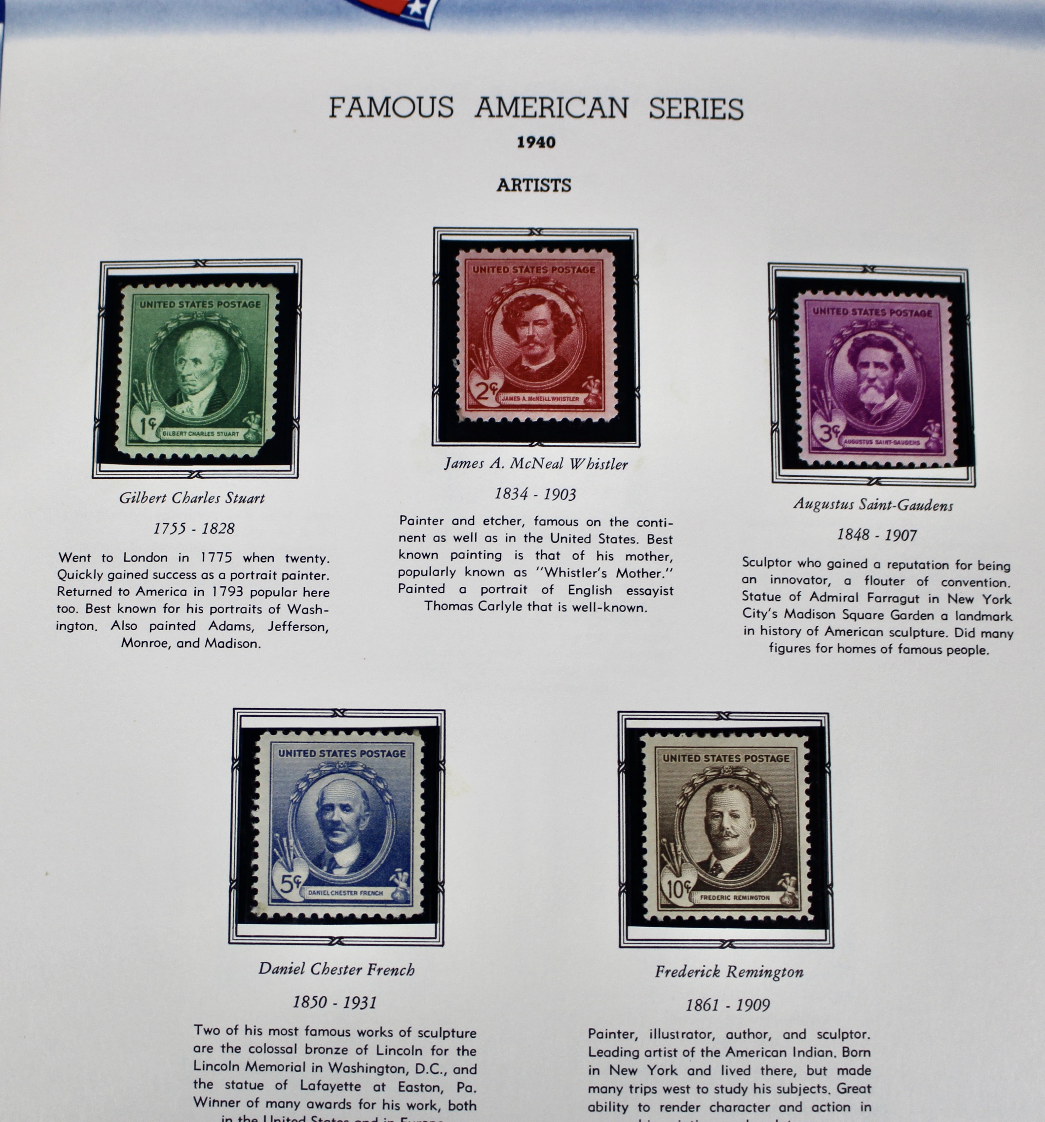 U.S. Commemorative Postage Stamp Collection, 1893 to 1965