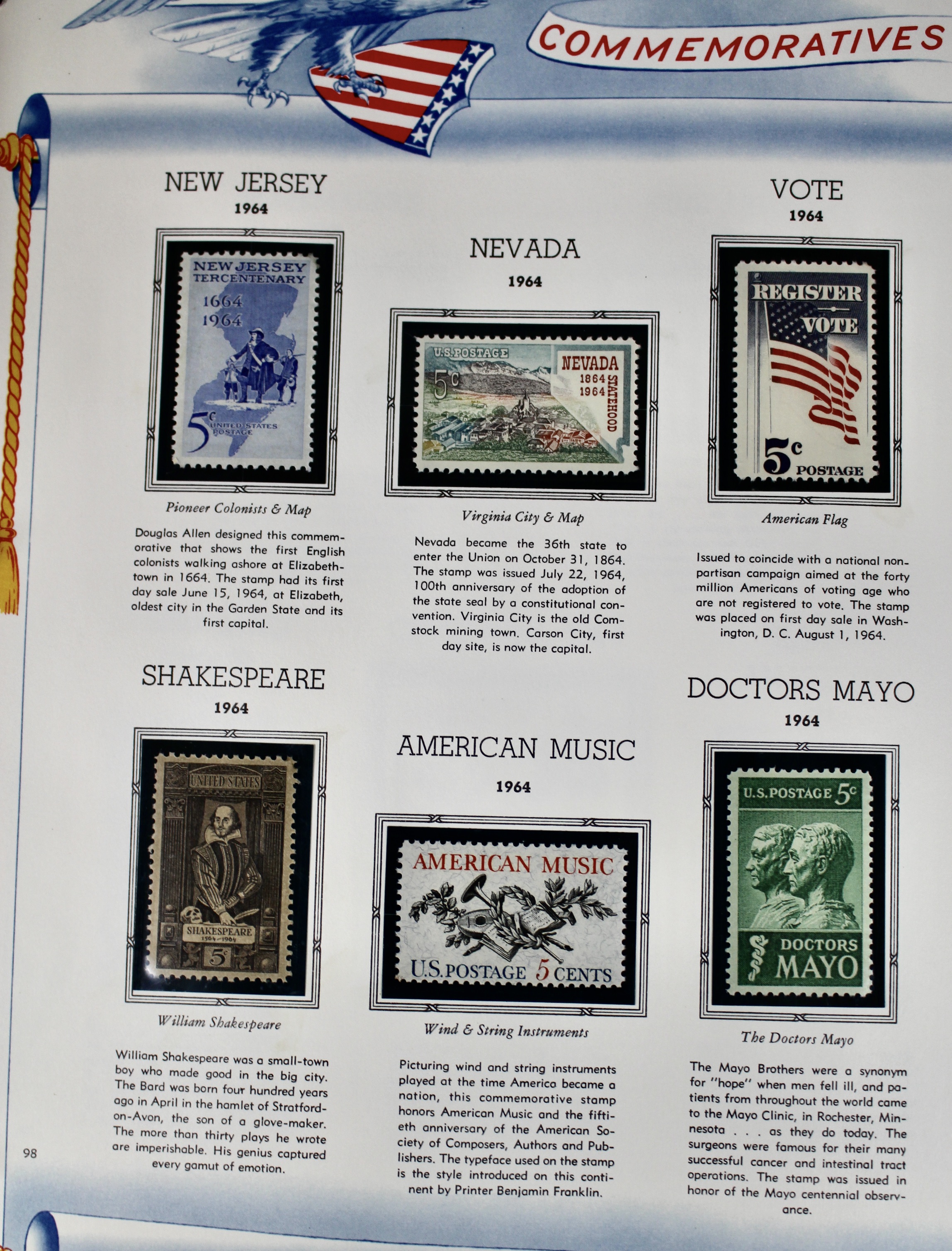 U.S. Commemorative Postage Stamp Collection, 1893 to 1965