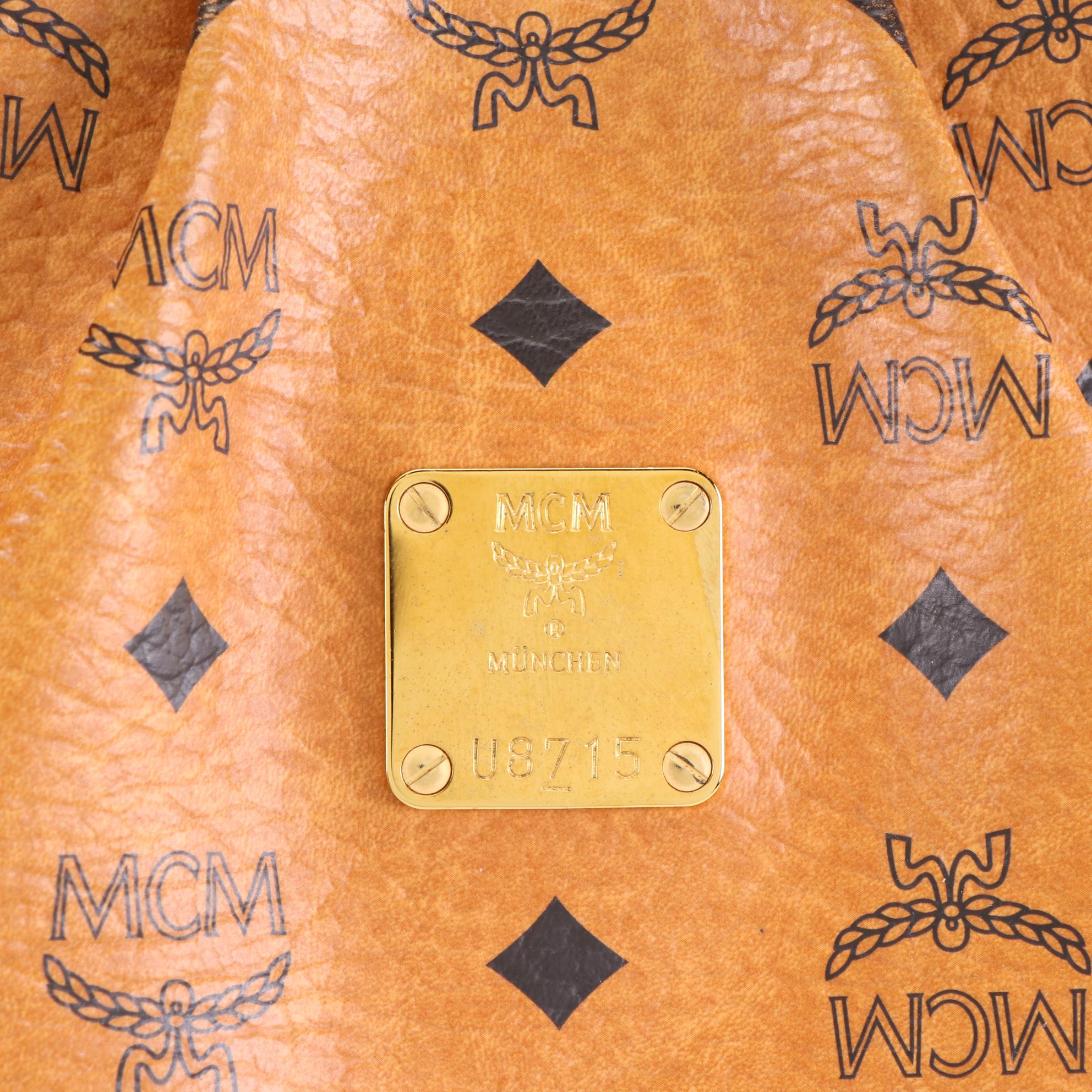 MCM Tote Bag in Cognac Visetos and Leather