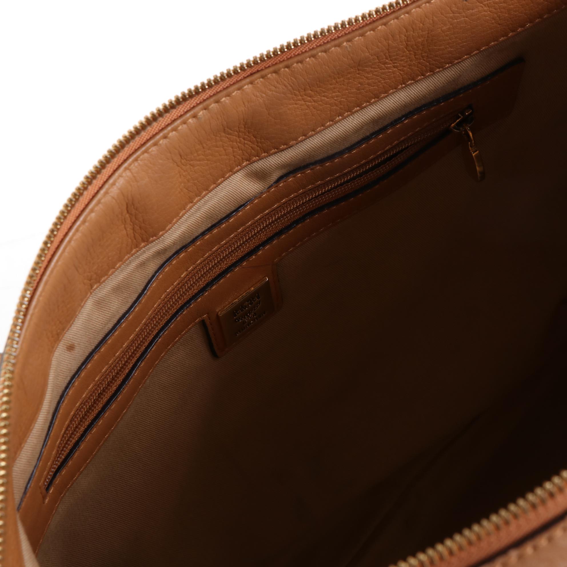 MCM Tote Bag in Cognac Visetos and Leather