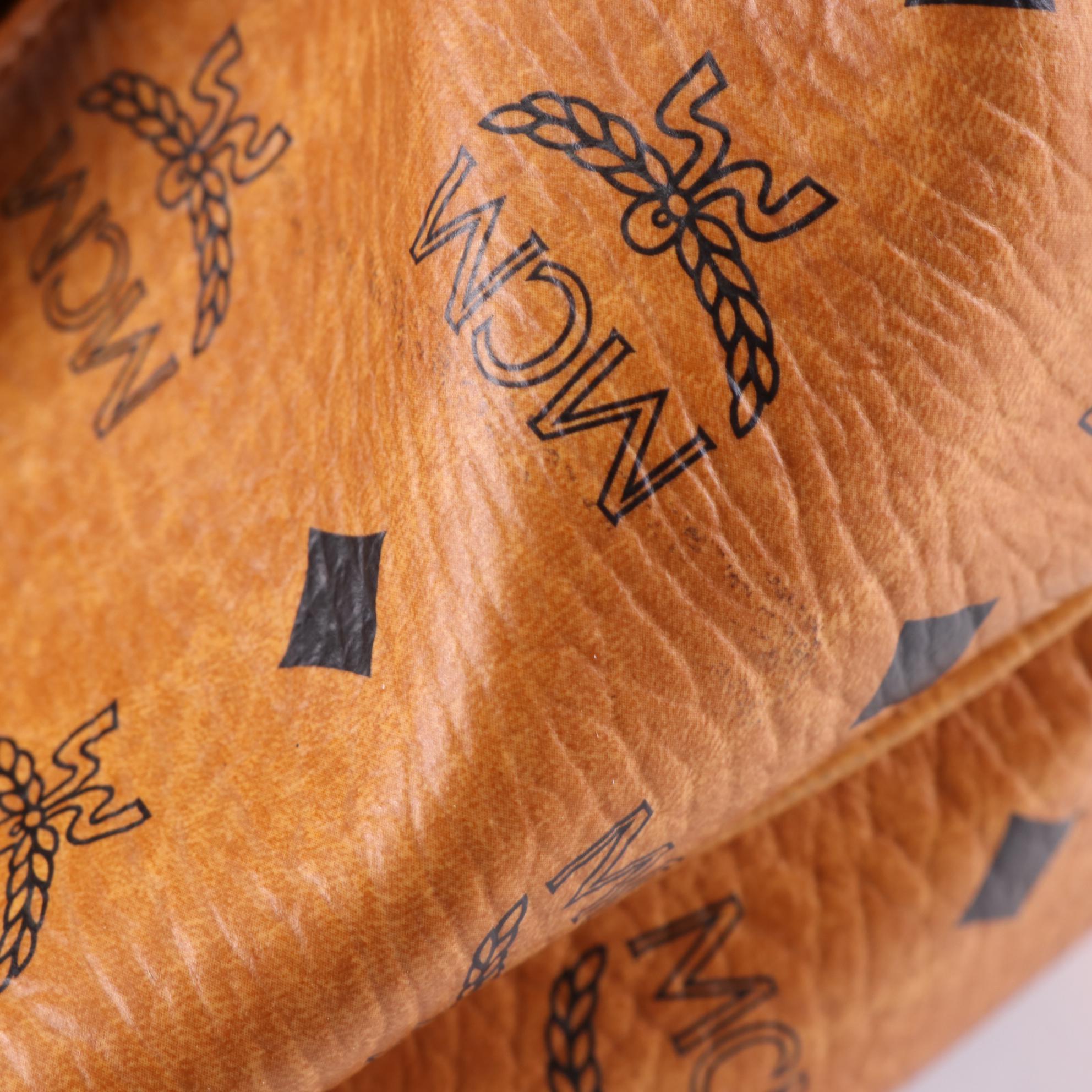 MCM Tote Bag in Cognac Visetos and Leather