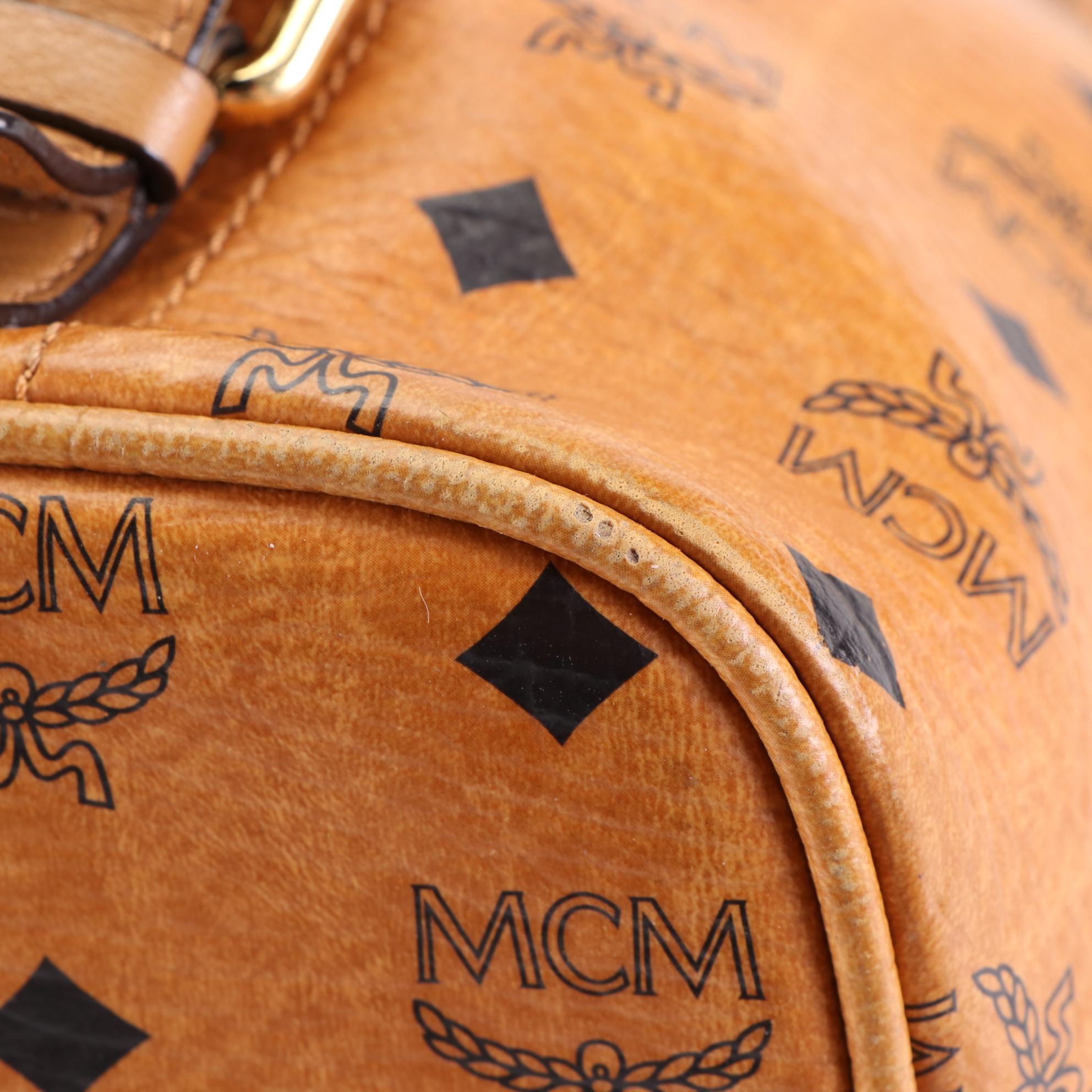 MCM Tote Bag in Cognac Visetos and Leather