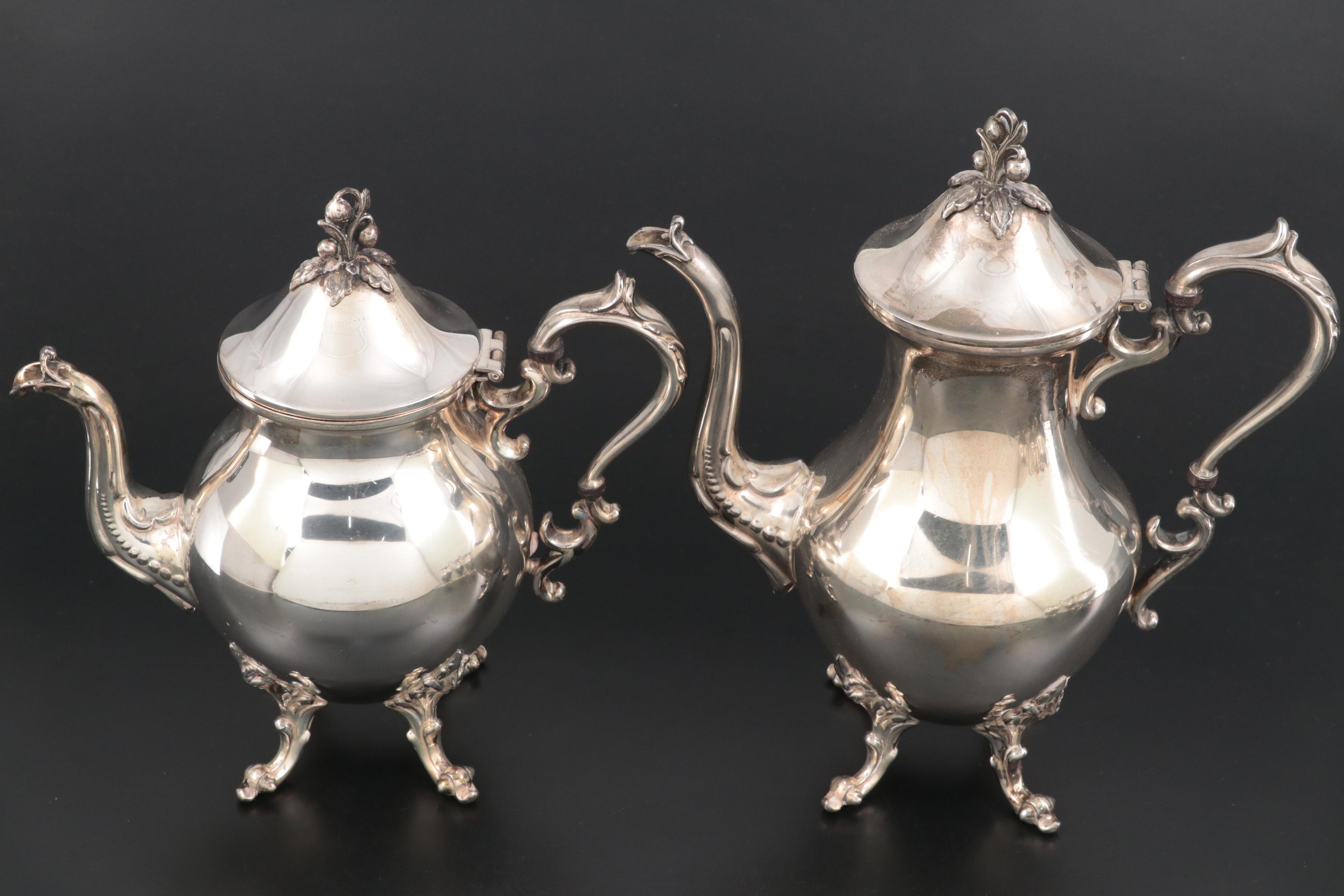 Birmingham Silver Company Silver Plate Tea Service, Mid to Late 20th Century