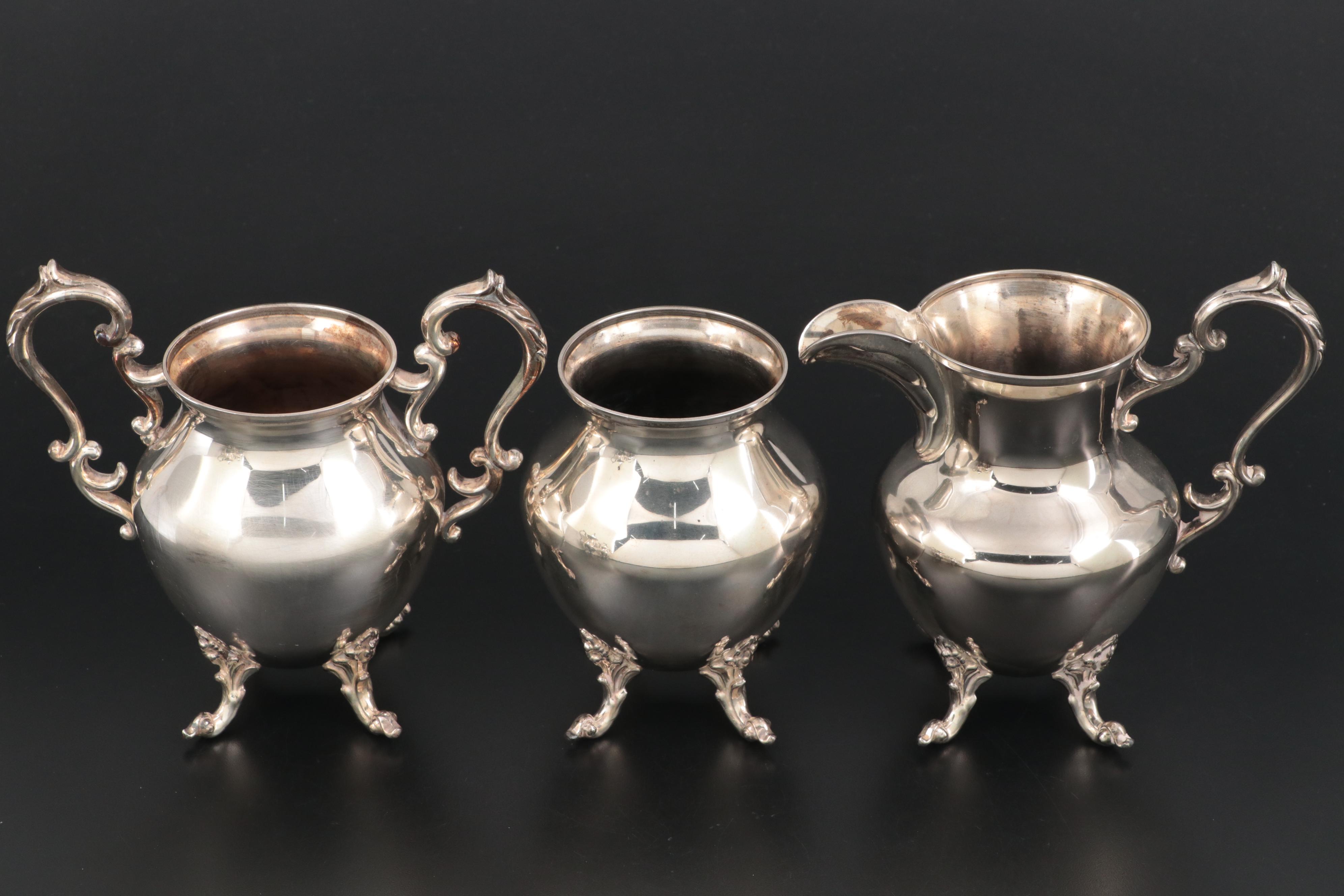 Birmingham Silver Company Silver Plate Tea Service, Mid to Late 20th Century