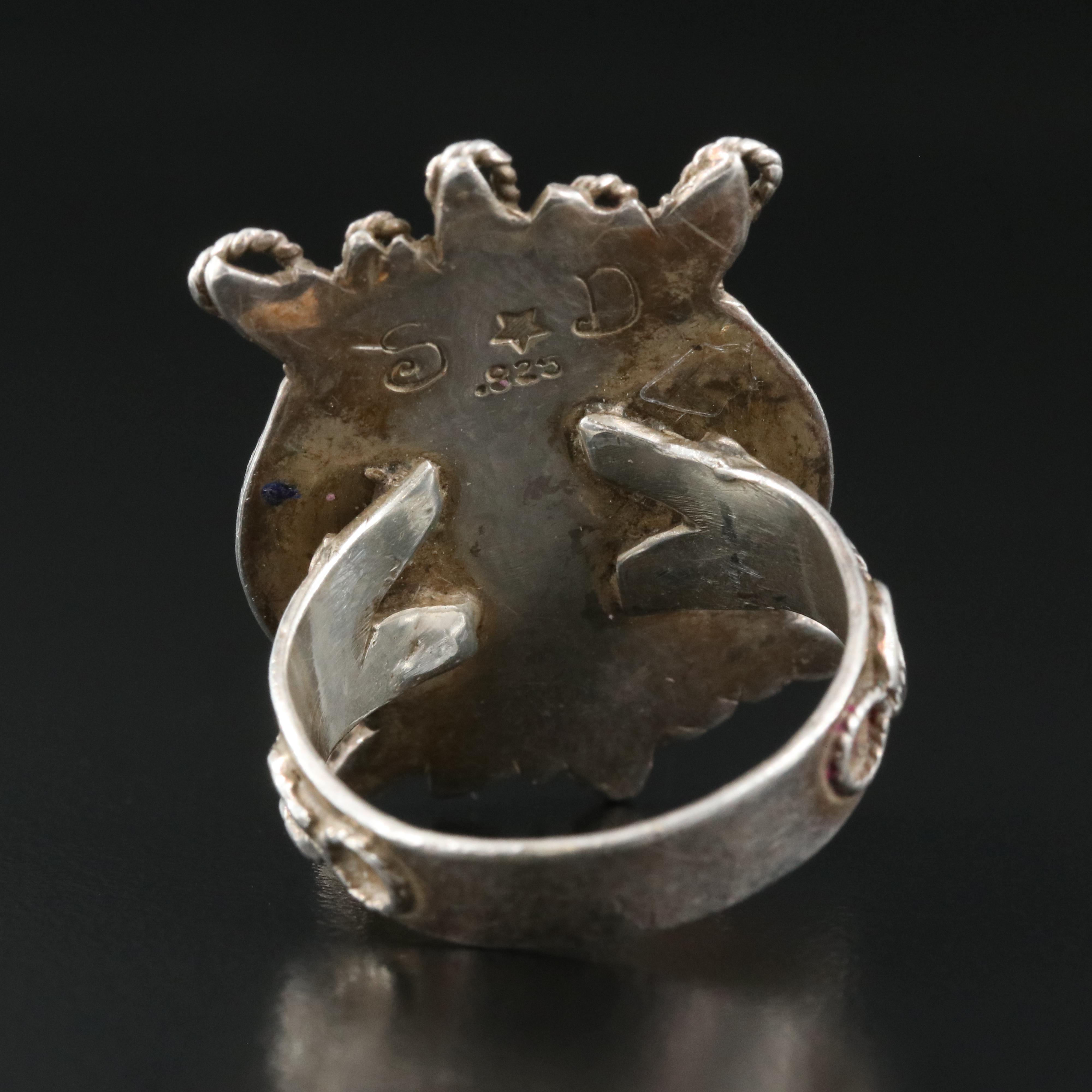 Sterling Amethyst Ring with Rope Detail