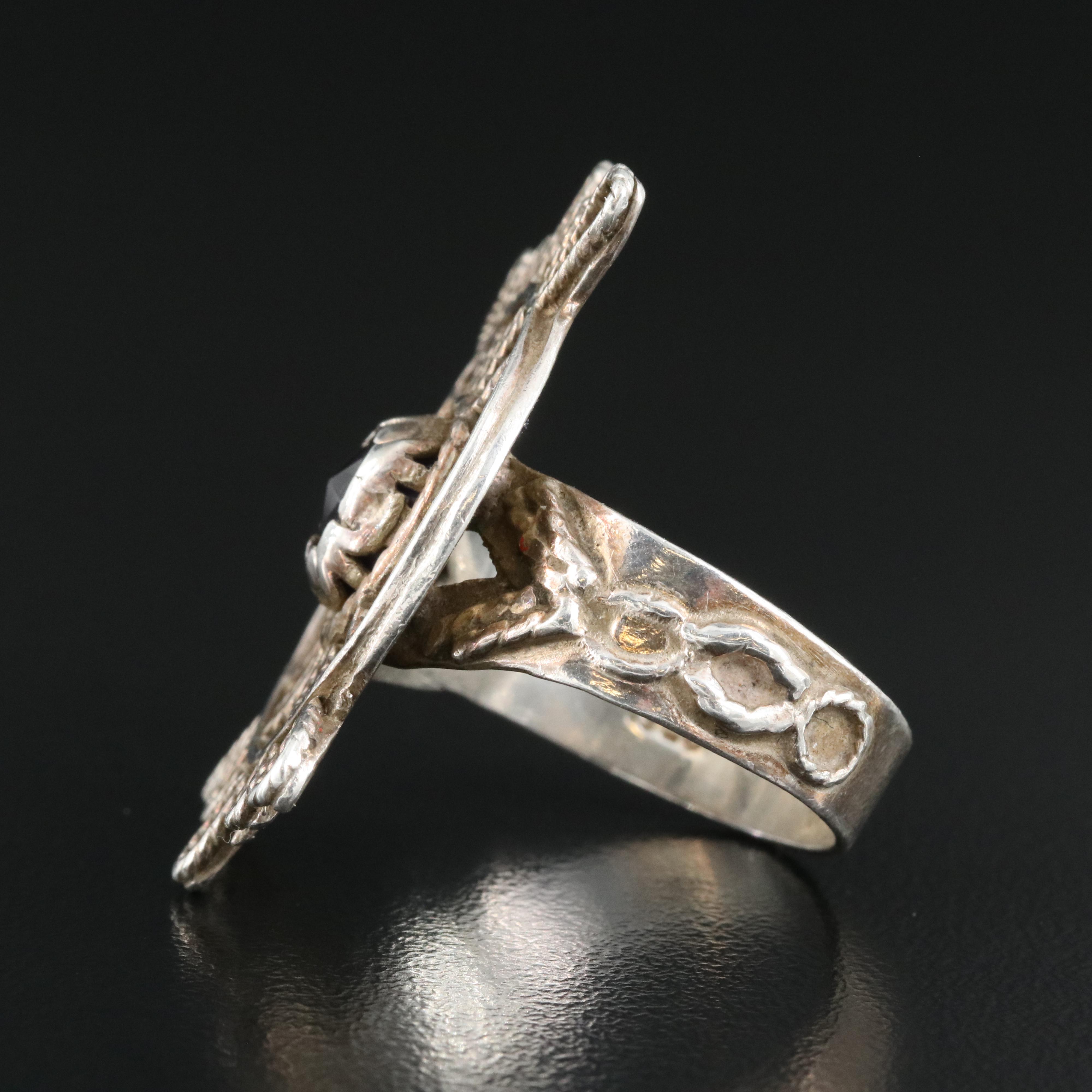 Sterling Amethyst Ring with Rope Detail