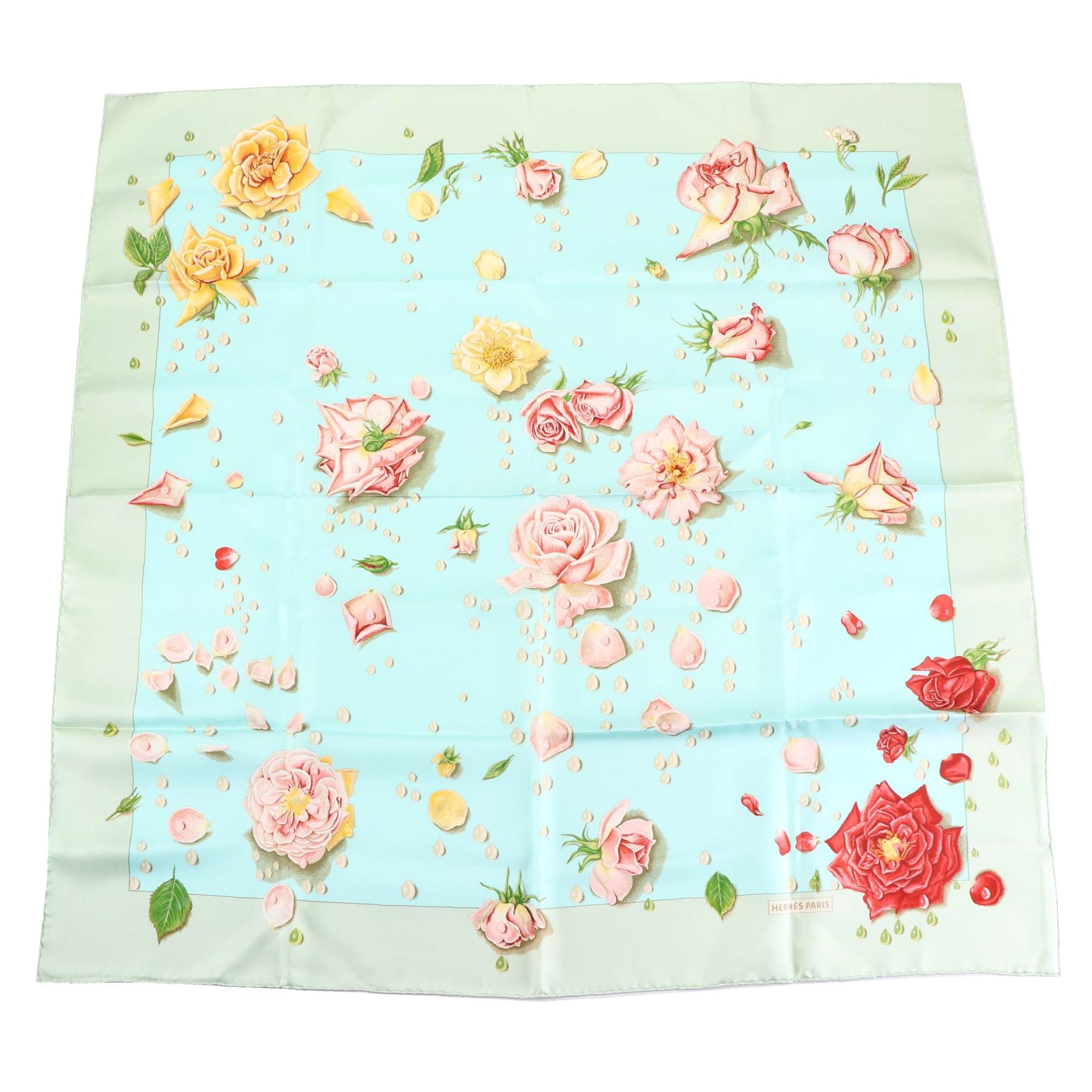Hermès "La Rosée" Scarf 90 in Silk Twill