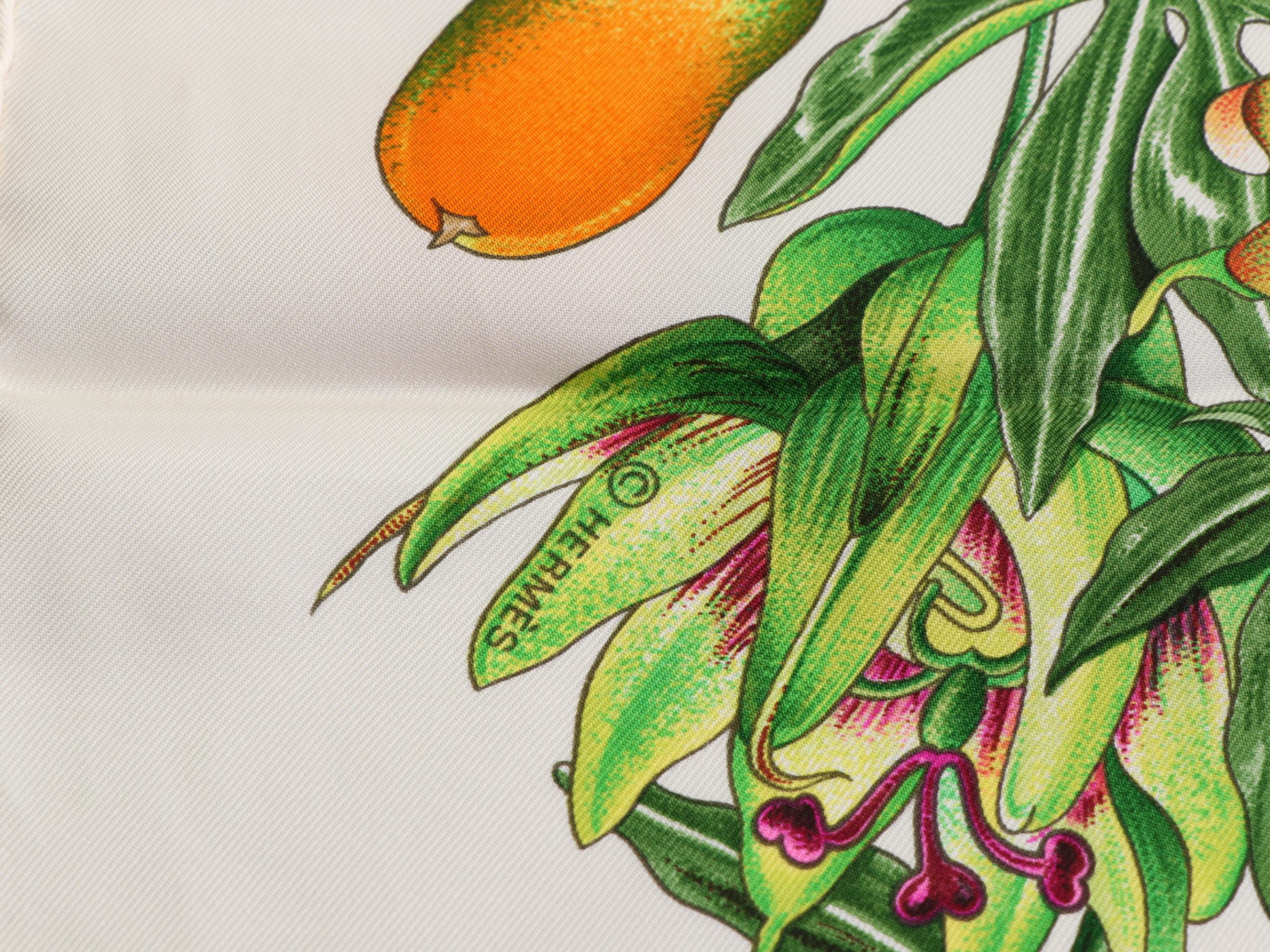 Hermès "Passiflores" Scarf 90 in Silk Twill with Sleeve