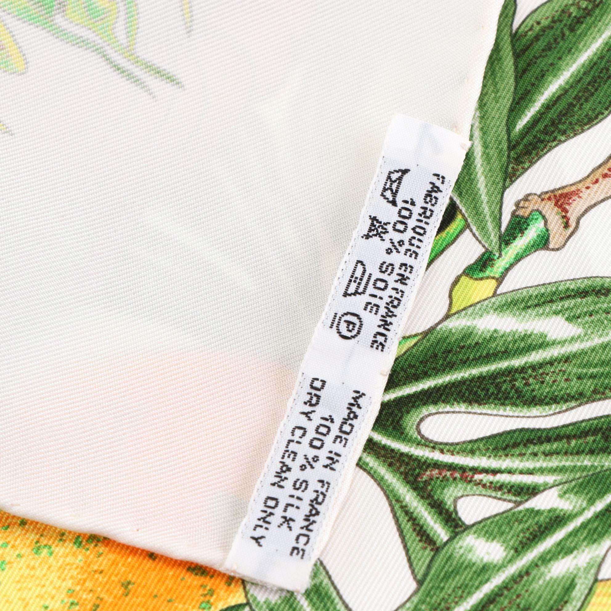 Hermès "Passiflores" Scarf 90 in Silk Twill with Sleeve