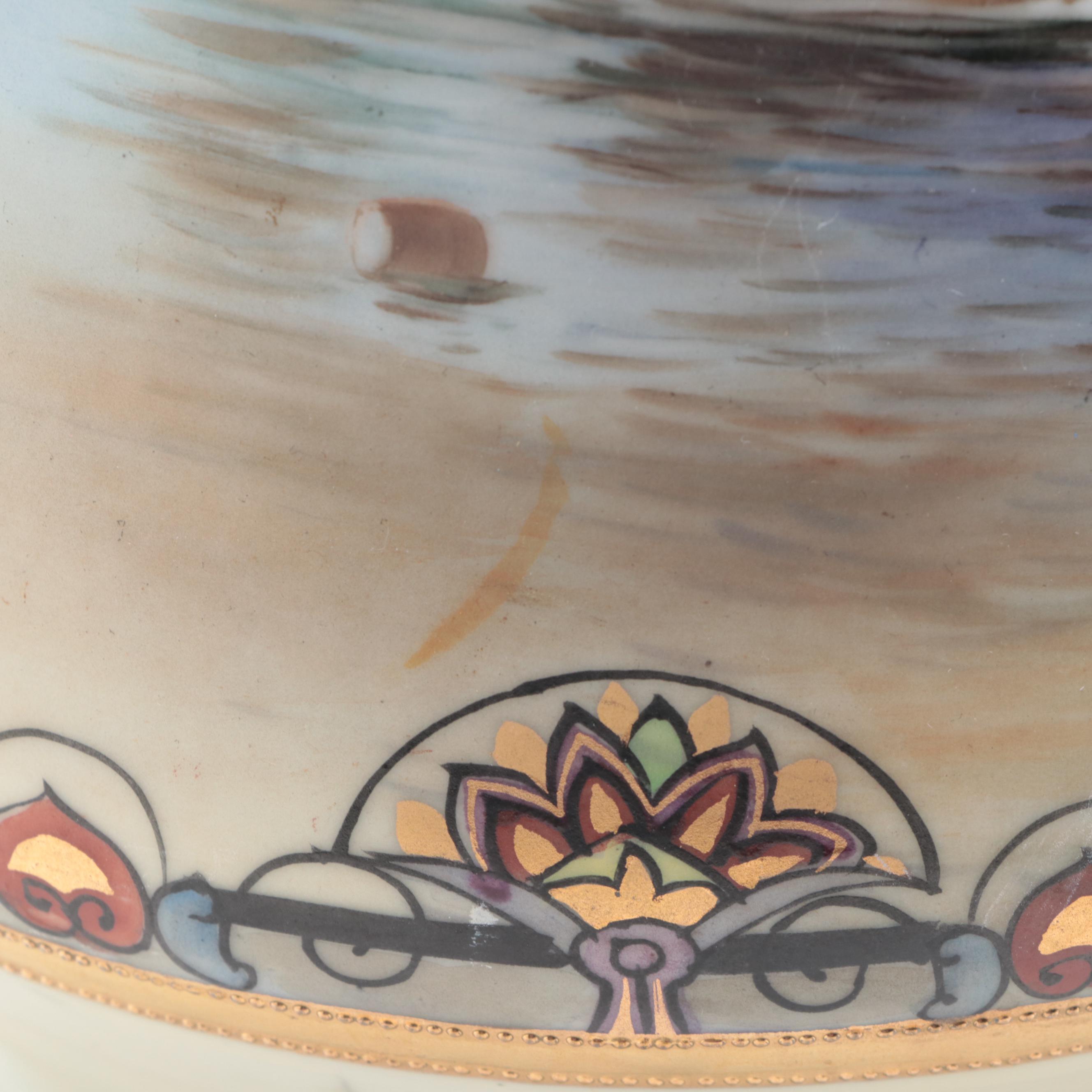 Morimura Brothers Nippon Art Nouveau Maritime Double Handled Vase