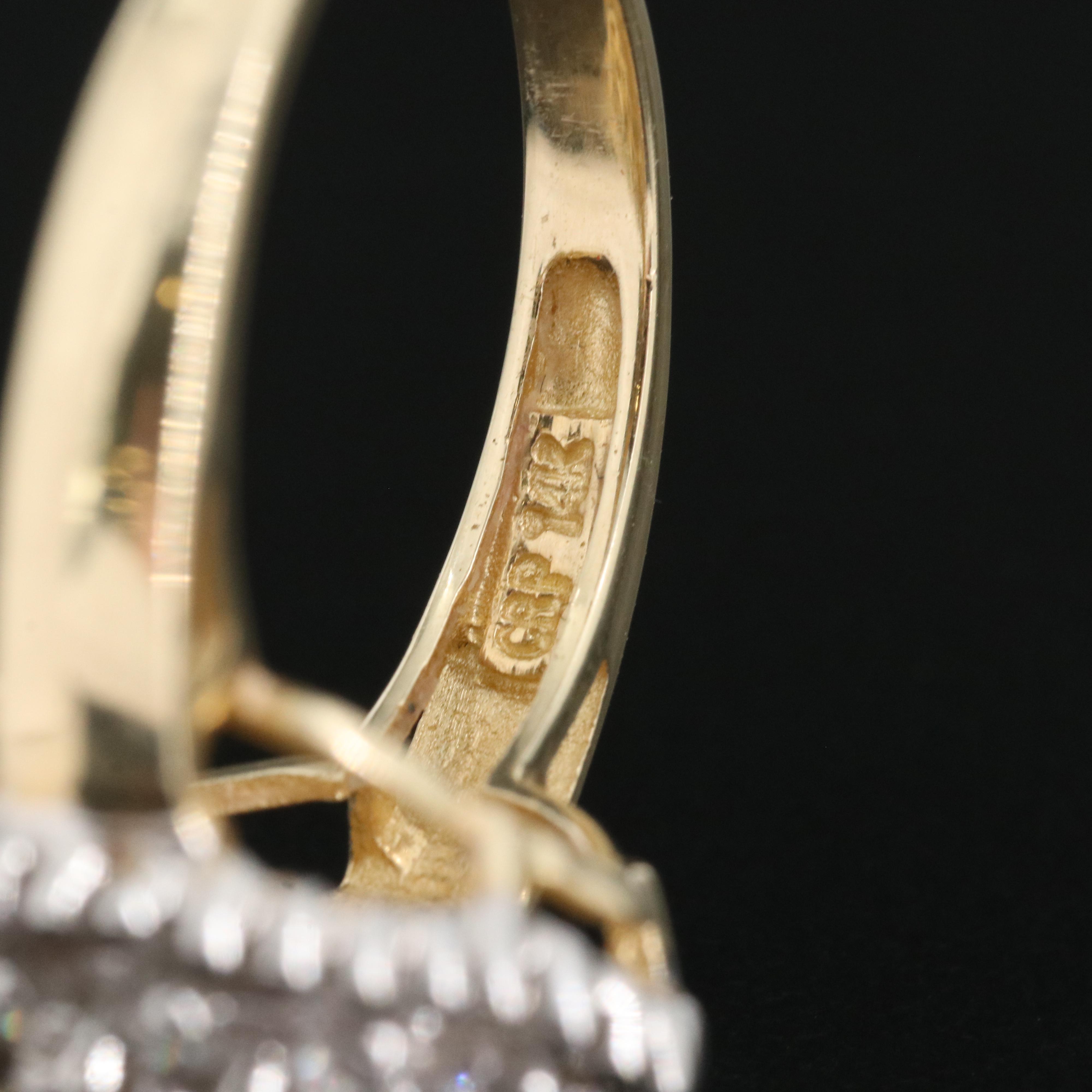 14K 0.98 CTW Diamond Cluster Ring