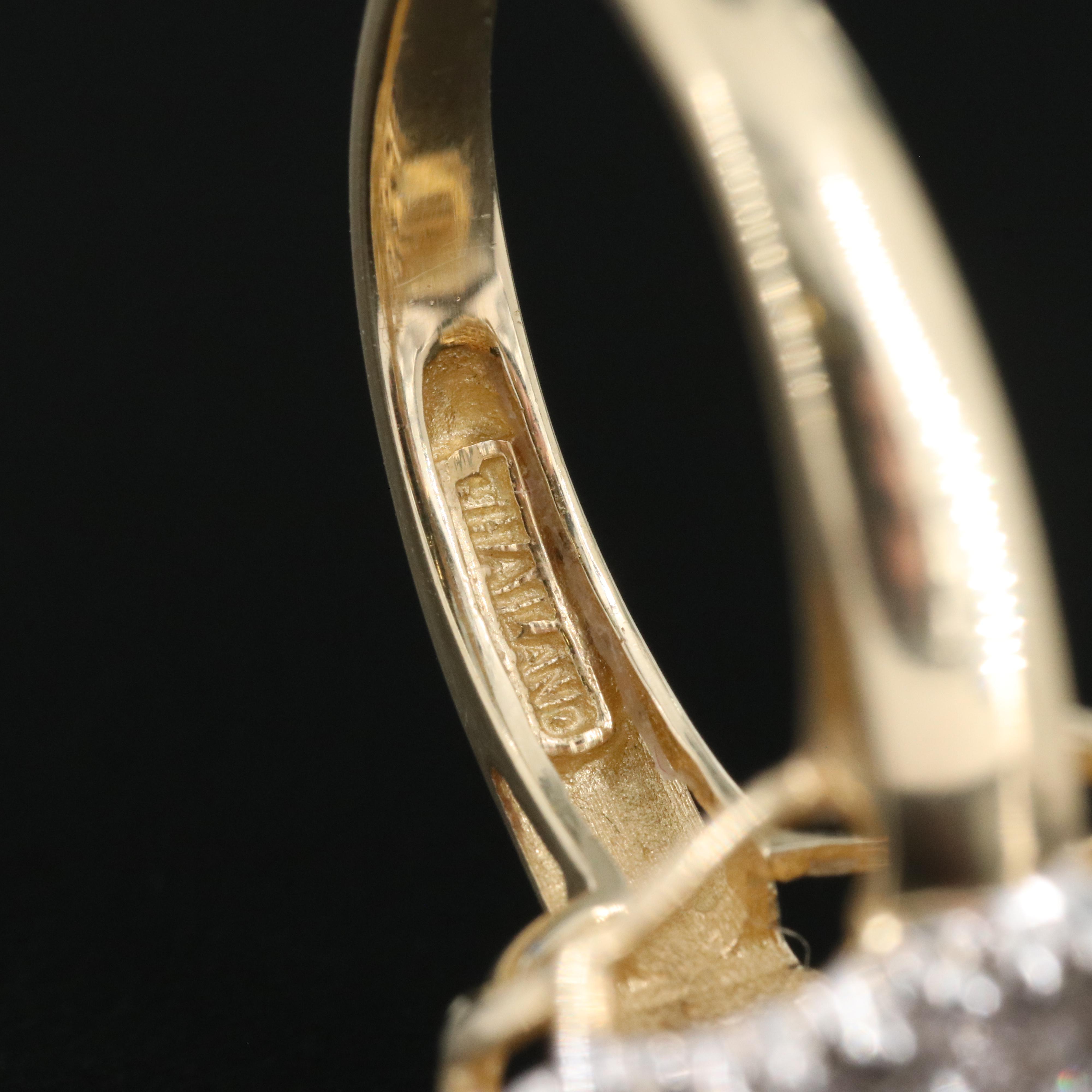 14K 0.98 CTW Diamond Cluster Ring