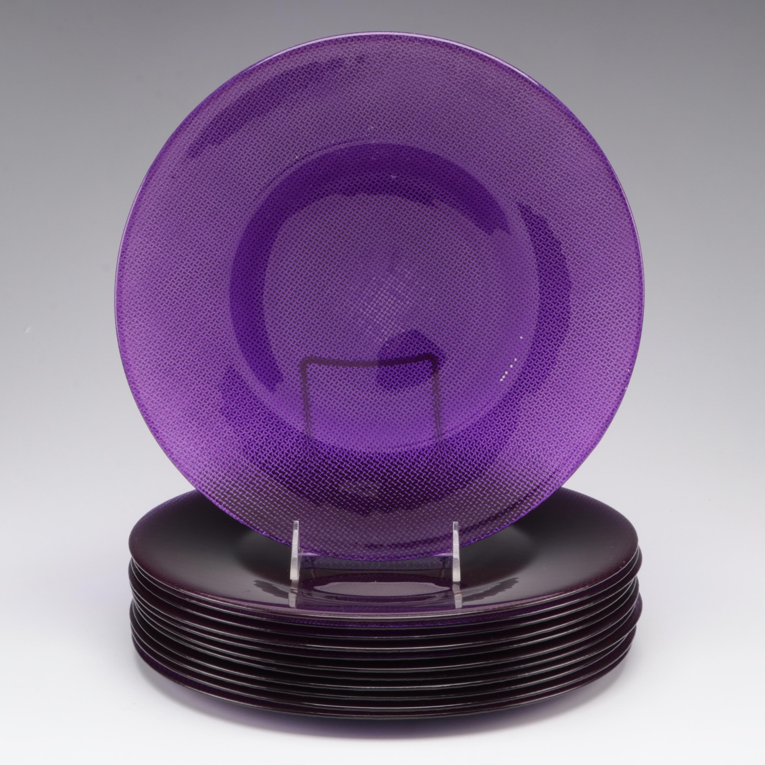 12 Purple Glass Chargers
