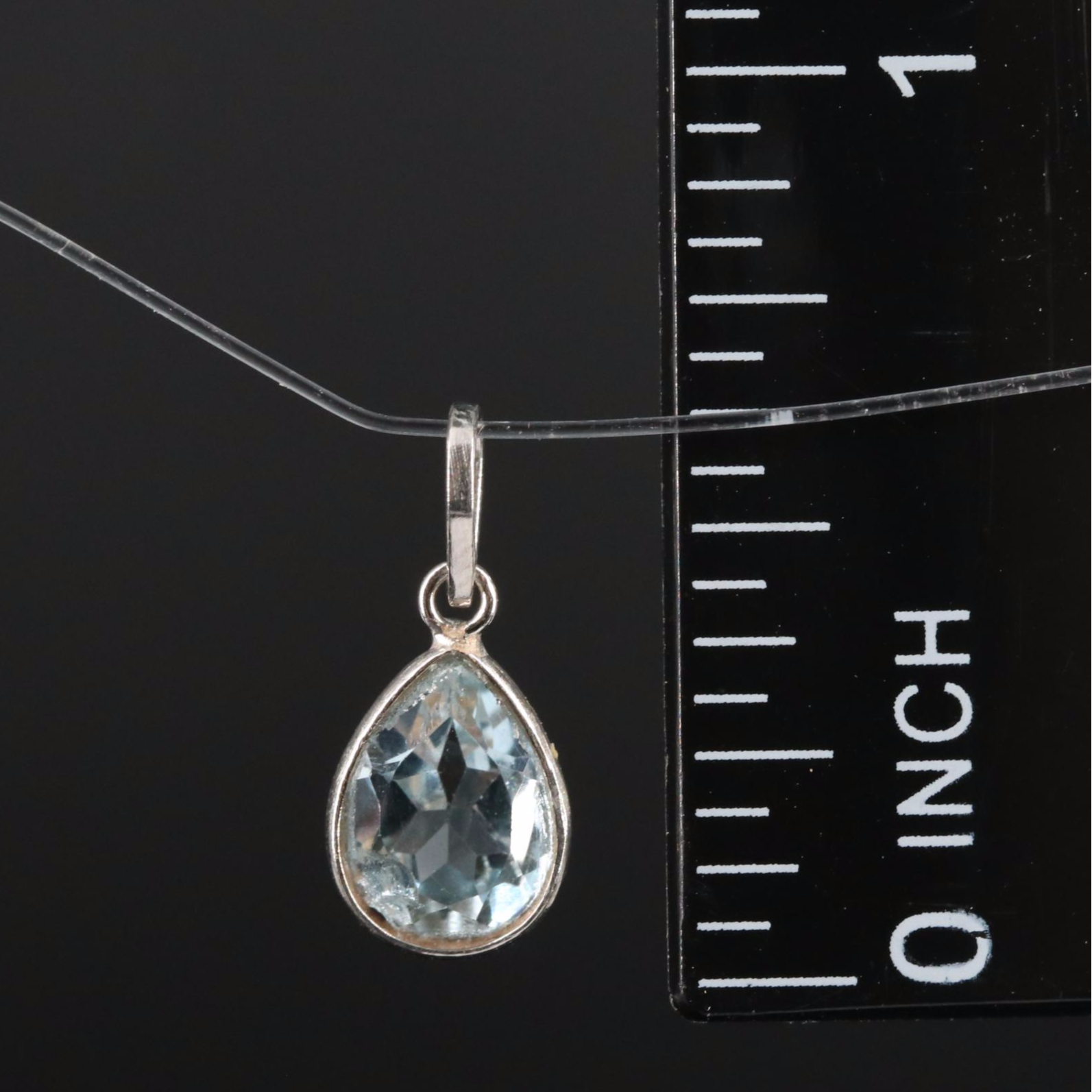 14K Blue Topaz Pendant