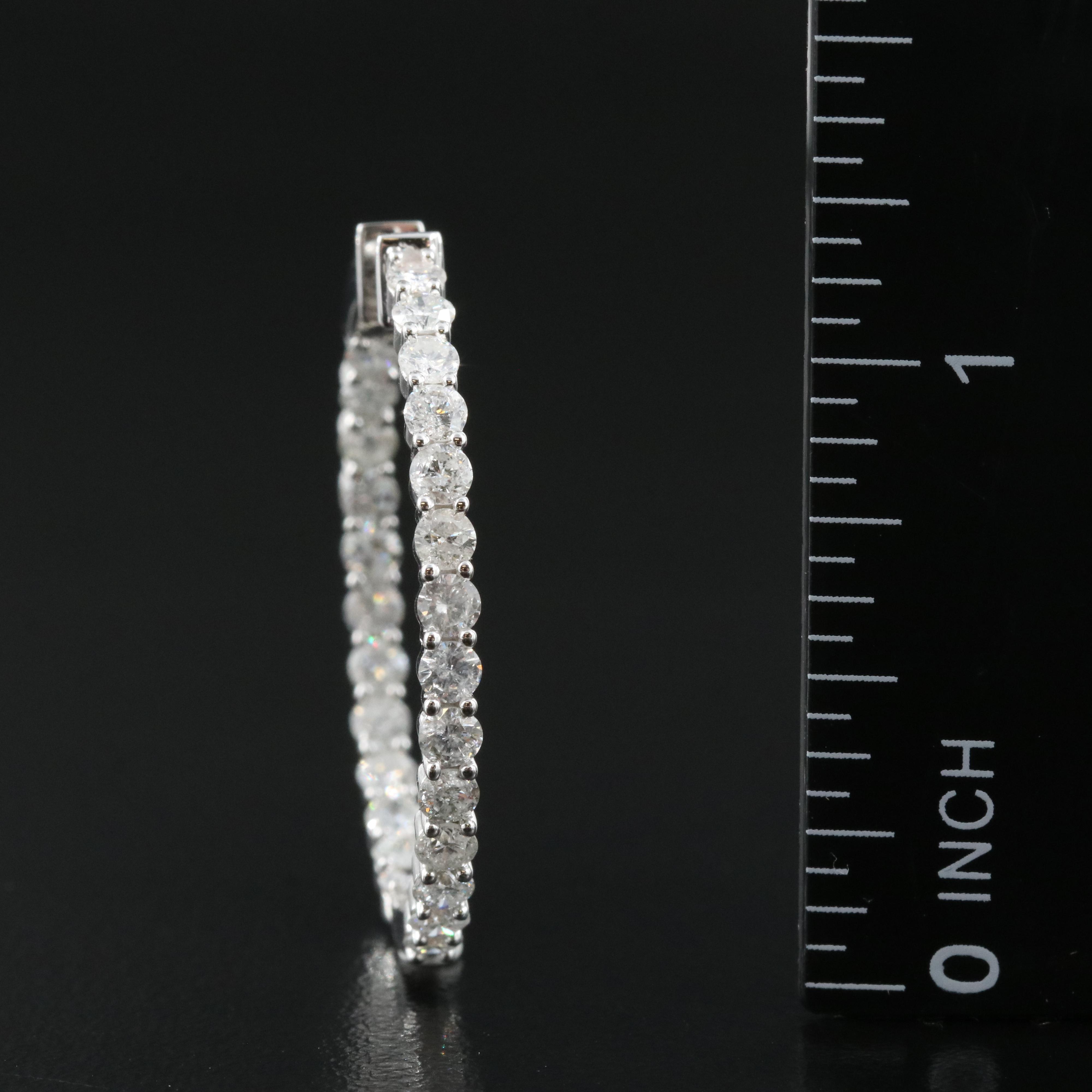 14K 3.20 CTW Diamond Inside-Out Hoop Earrings