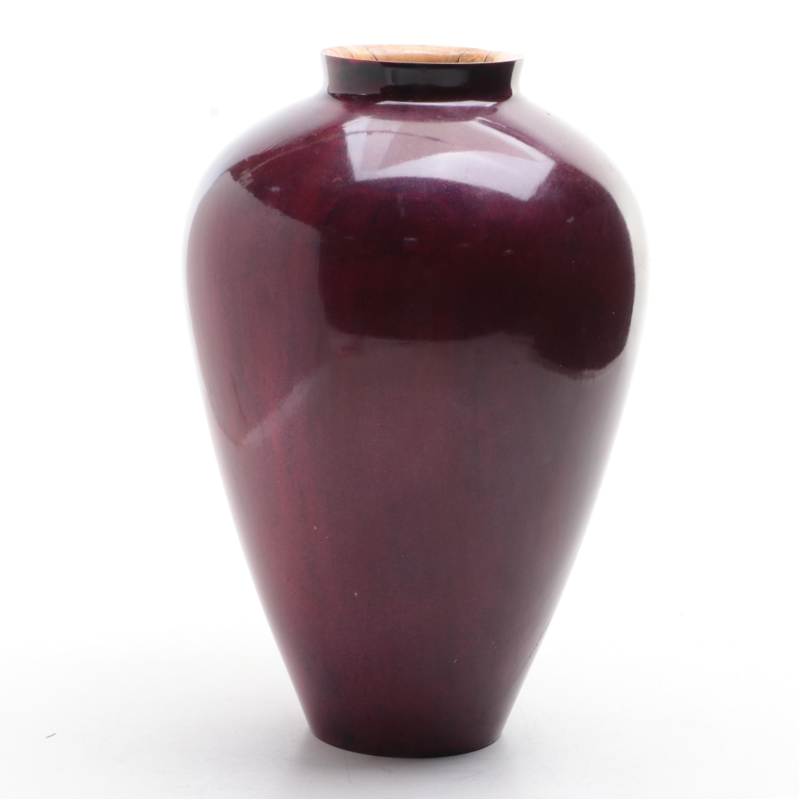 Michael Allison Turned and Dyed Spalted Maple Vase, 2002