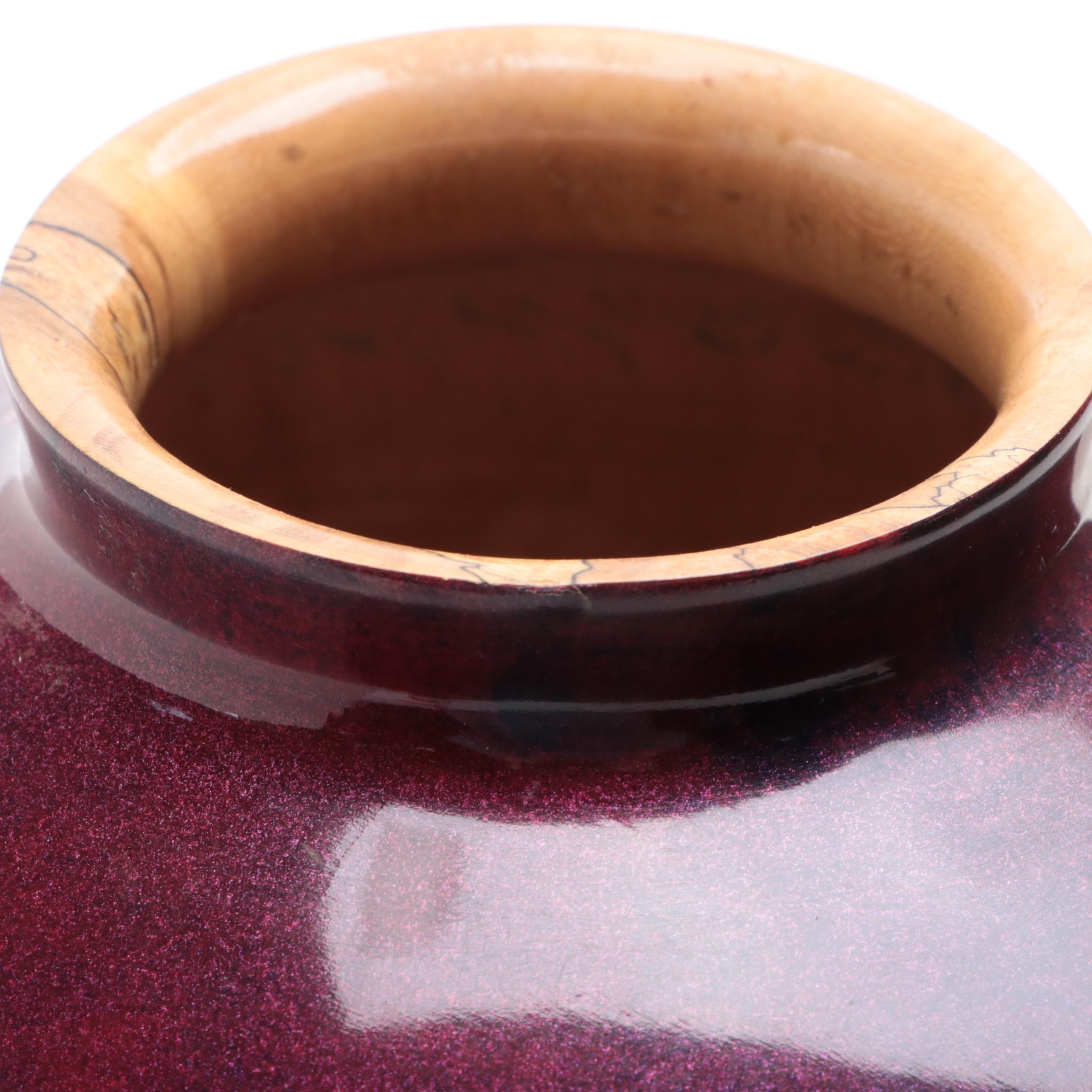 Michael Allison Turned and Dyed Spalted Maple Vase, 2002