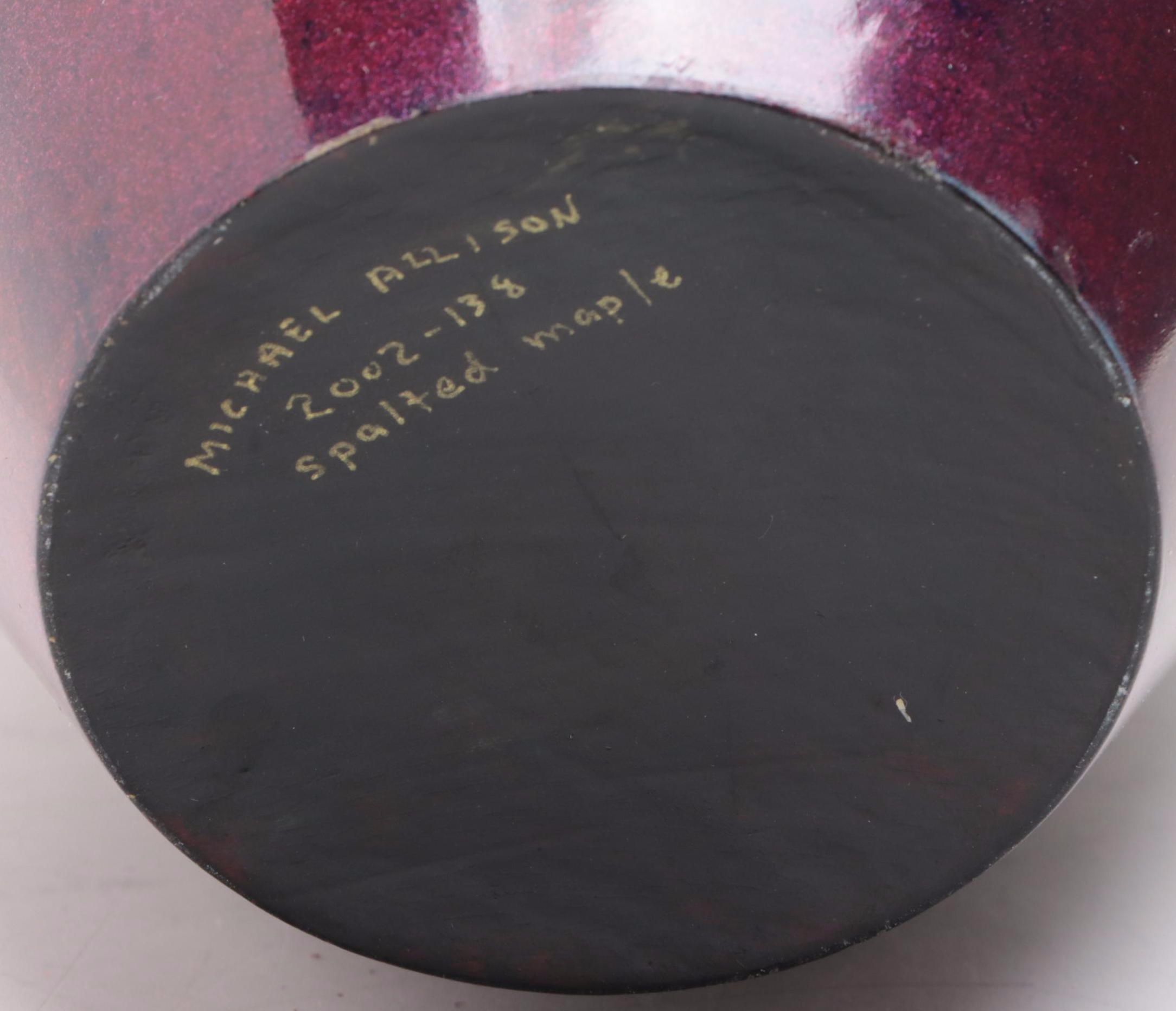 Michael Allison Turned and Dyed Spalted Maple Vase, 2002